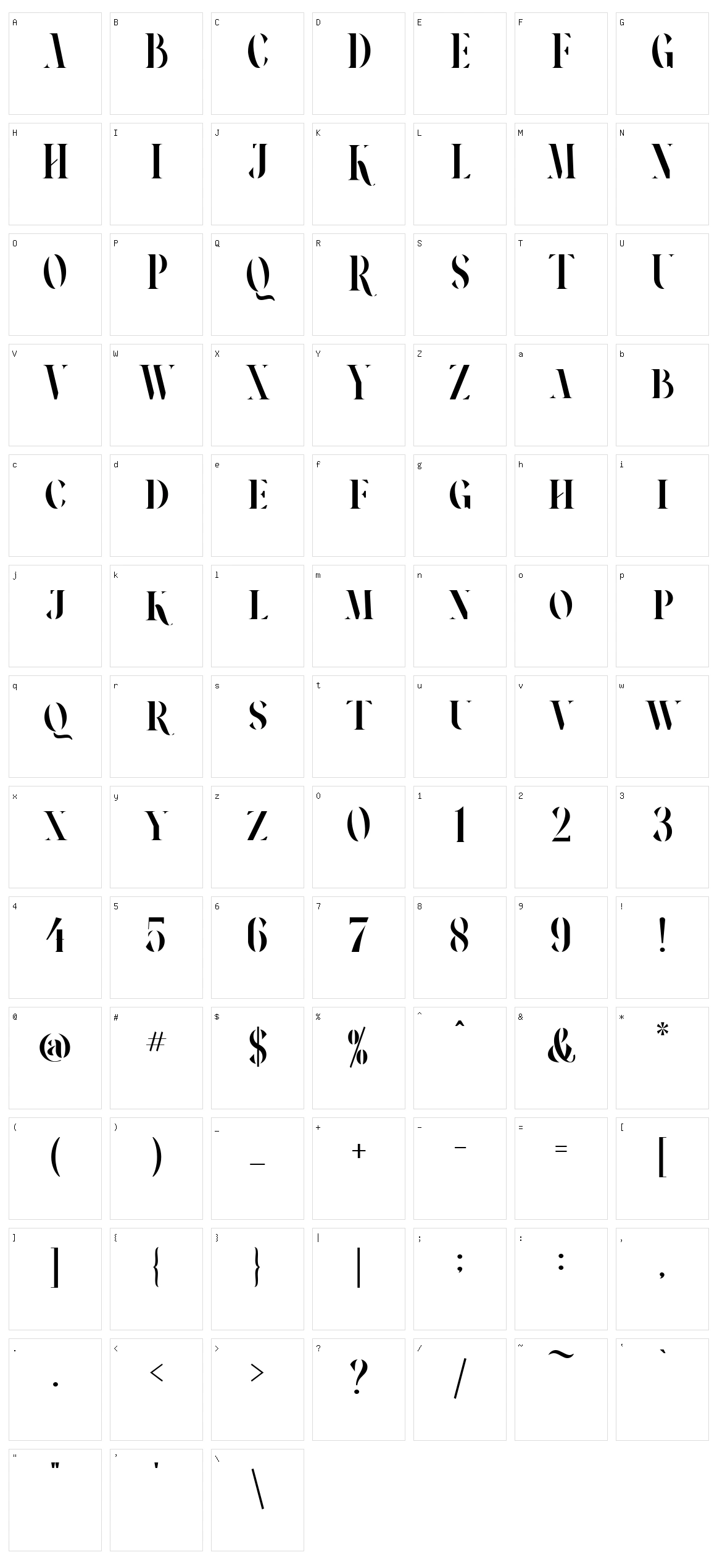 Romeous Character Set