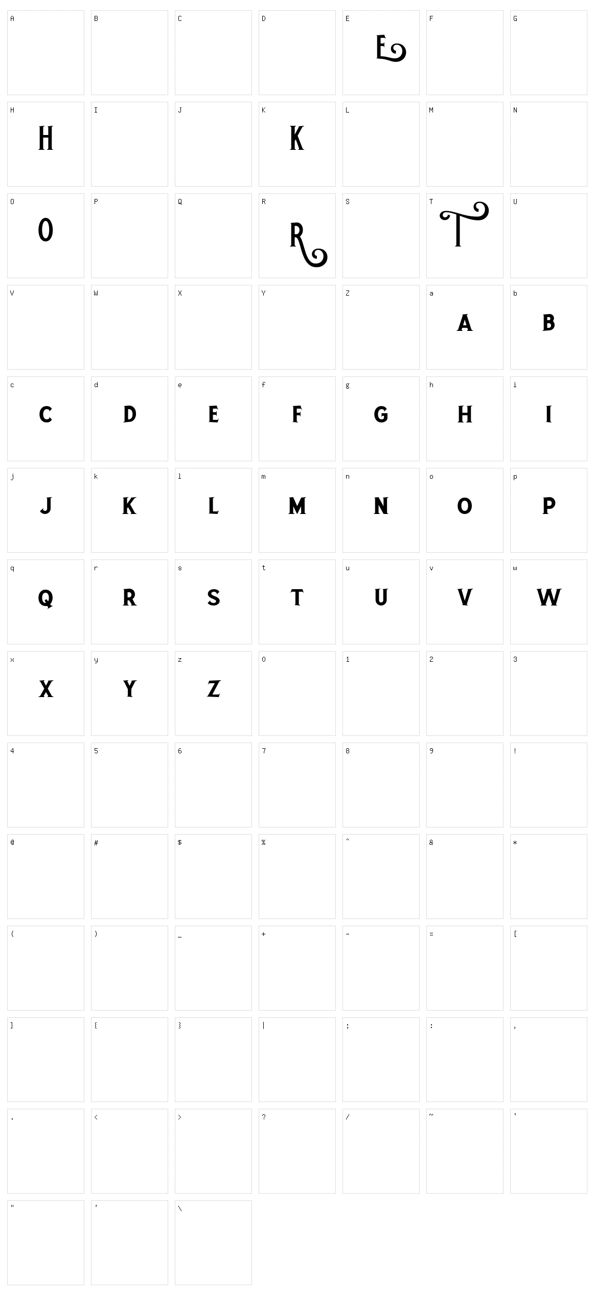 Rothe Character Set
