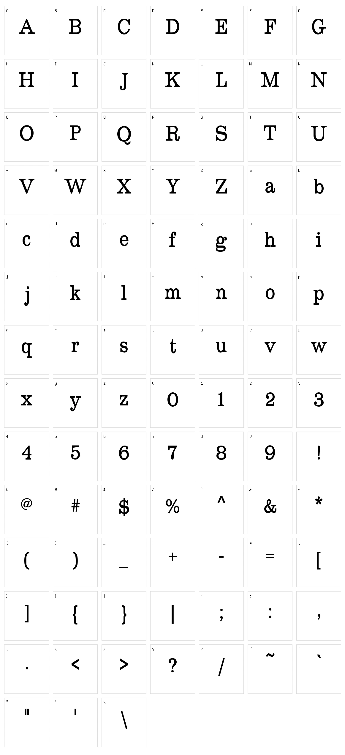 Roundslab Serif Character Set