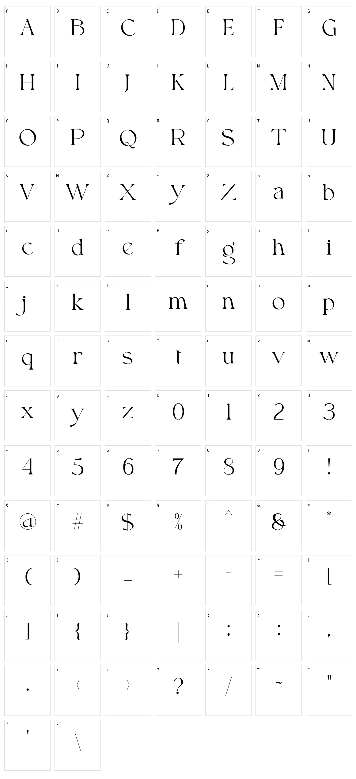 Roxie Rossa Character Set