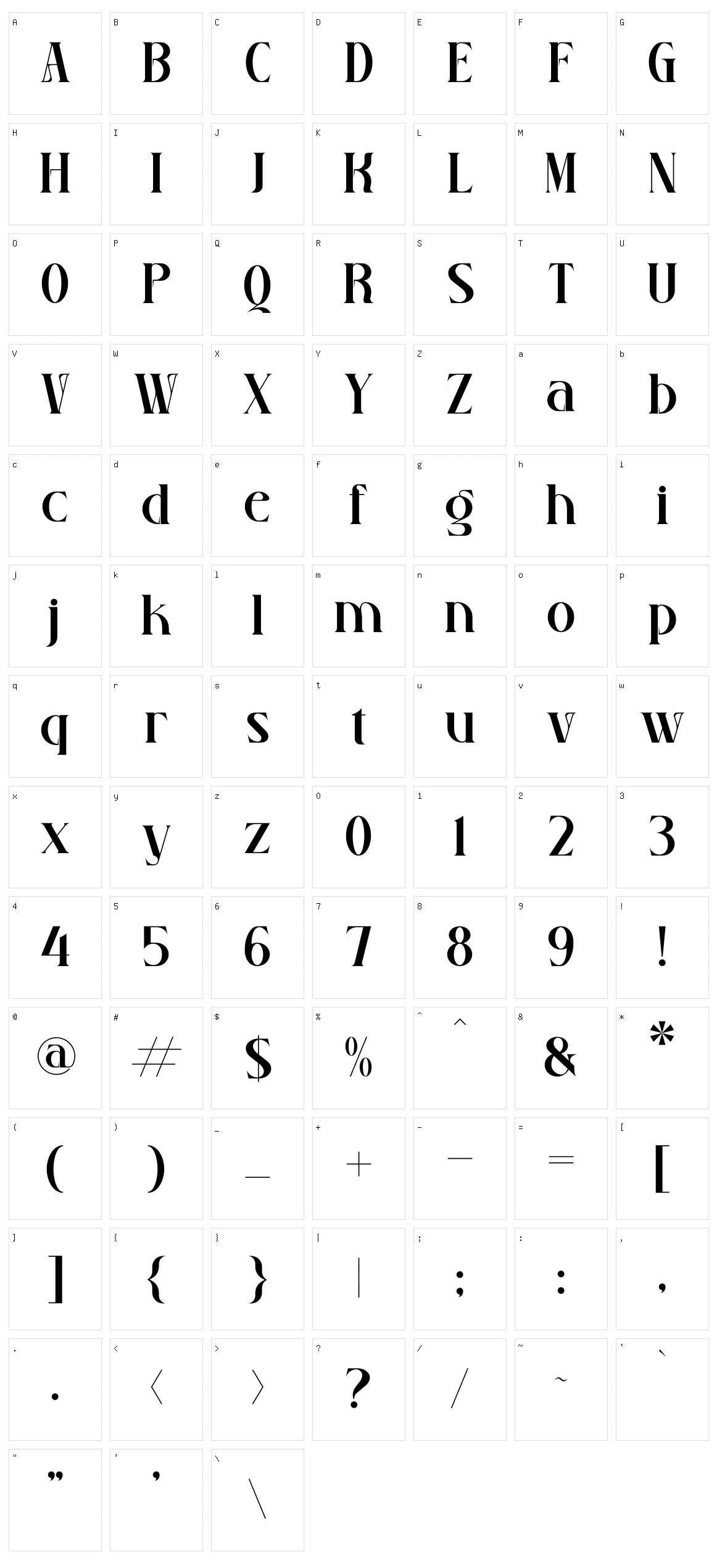 Ruadson Character Set