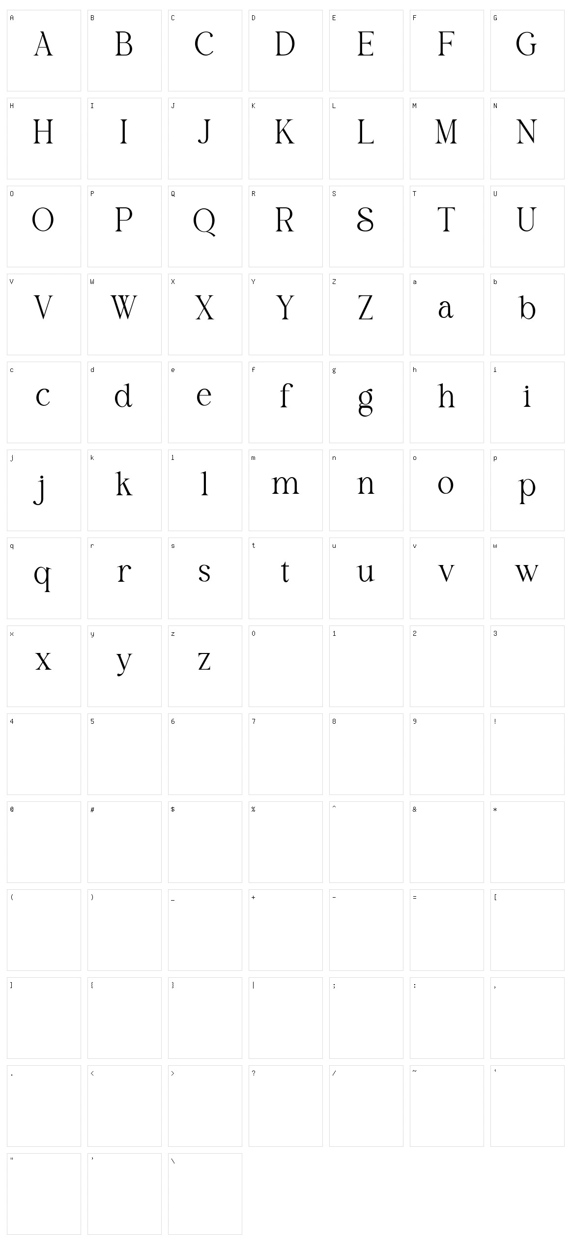 Salsify Character Set