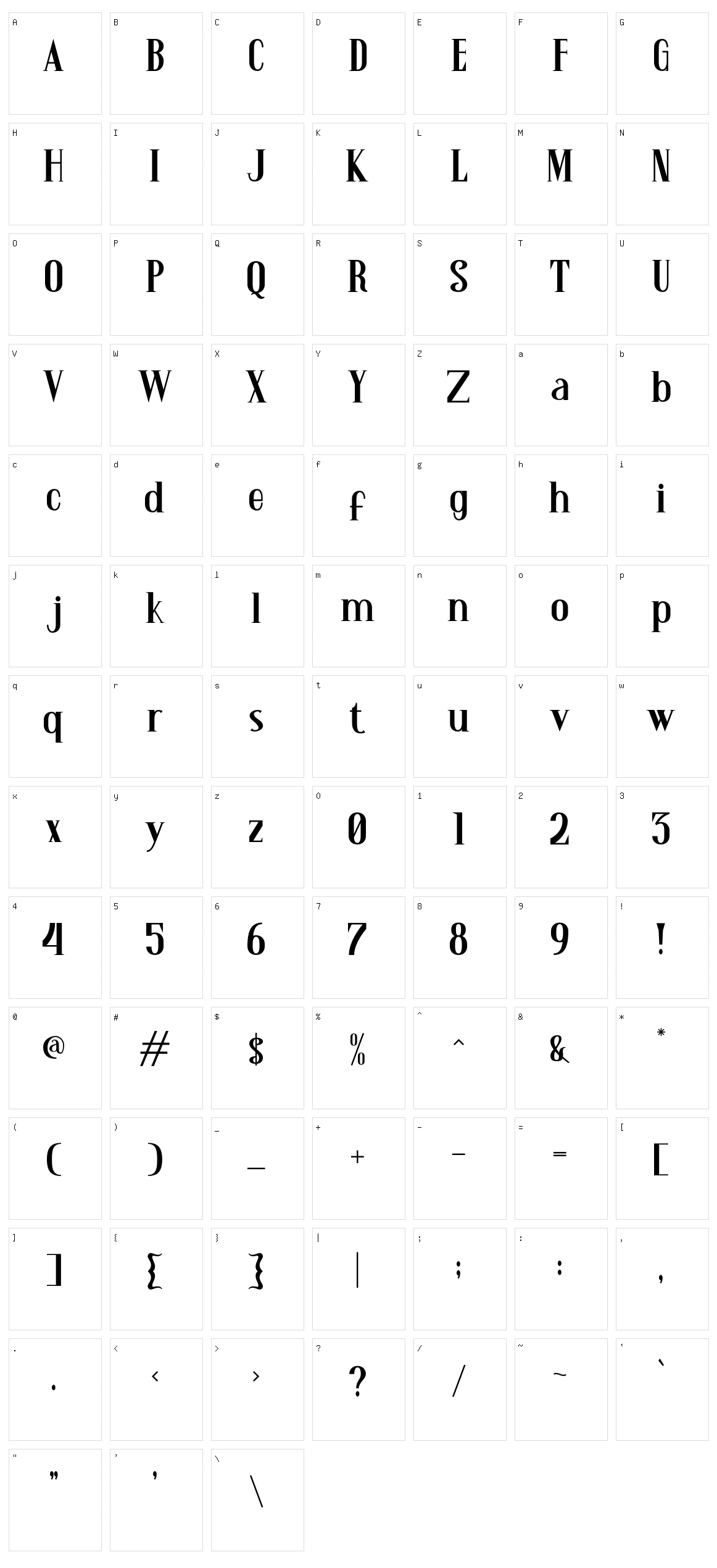 Savanear Character Set