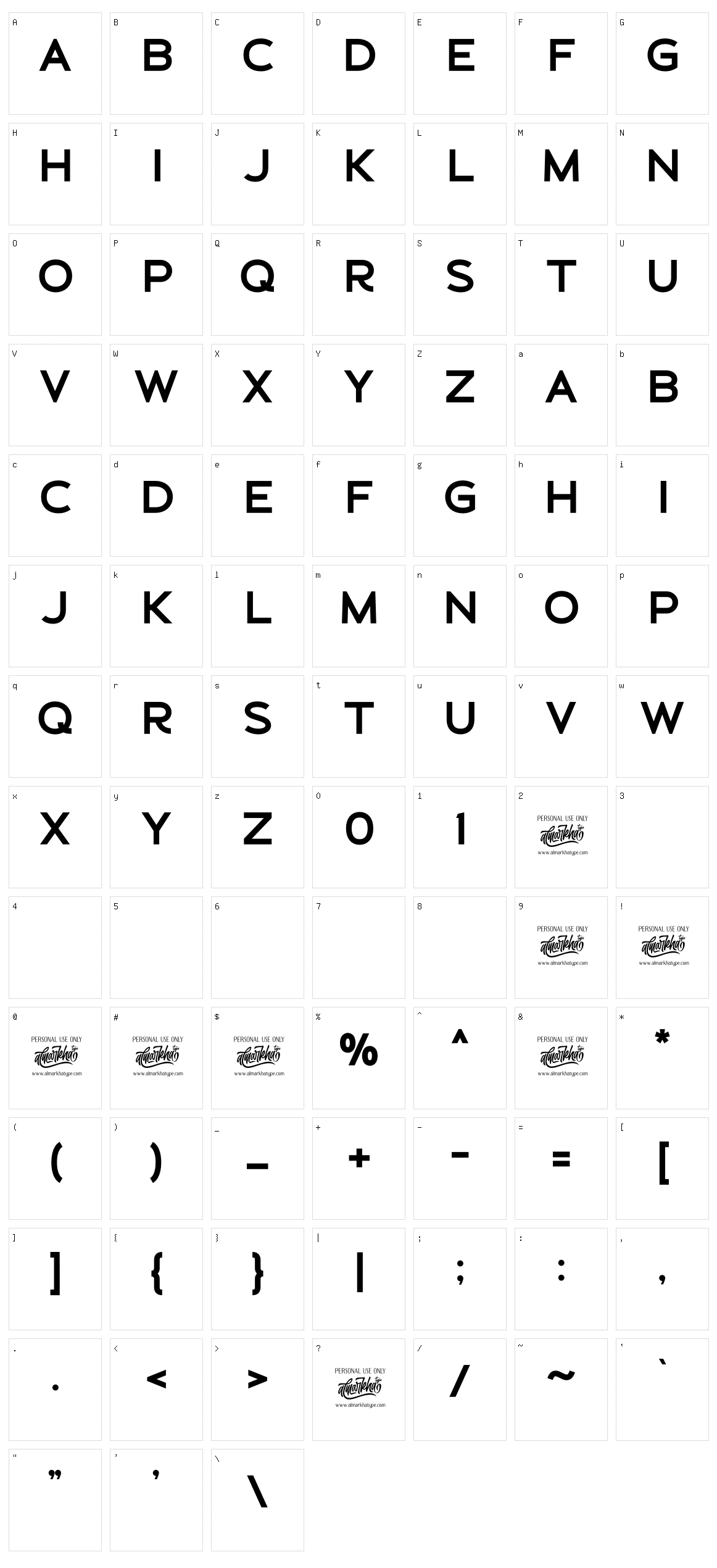 Schein Slab Character Set