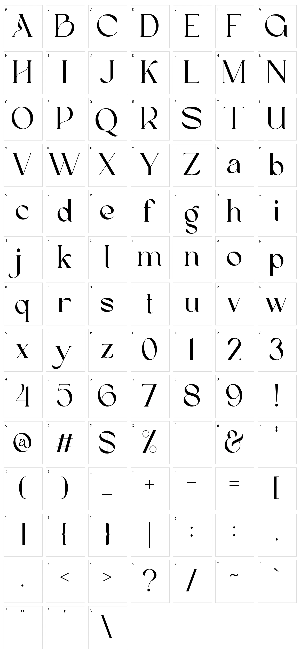 Scoth Brace Character Set