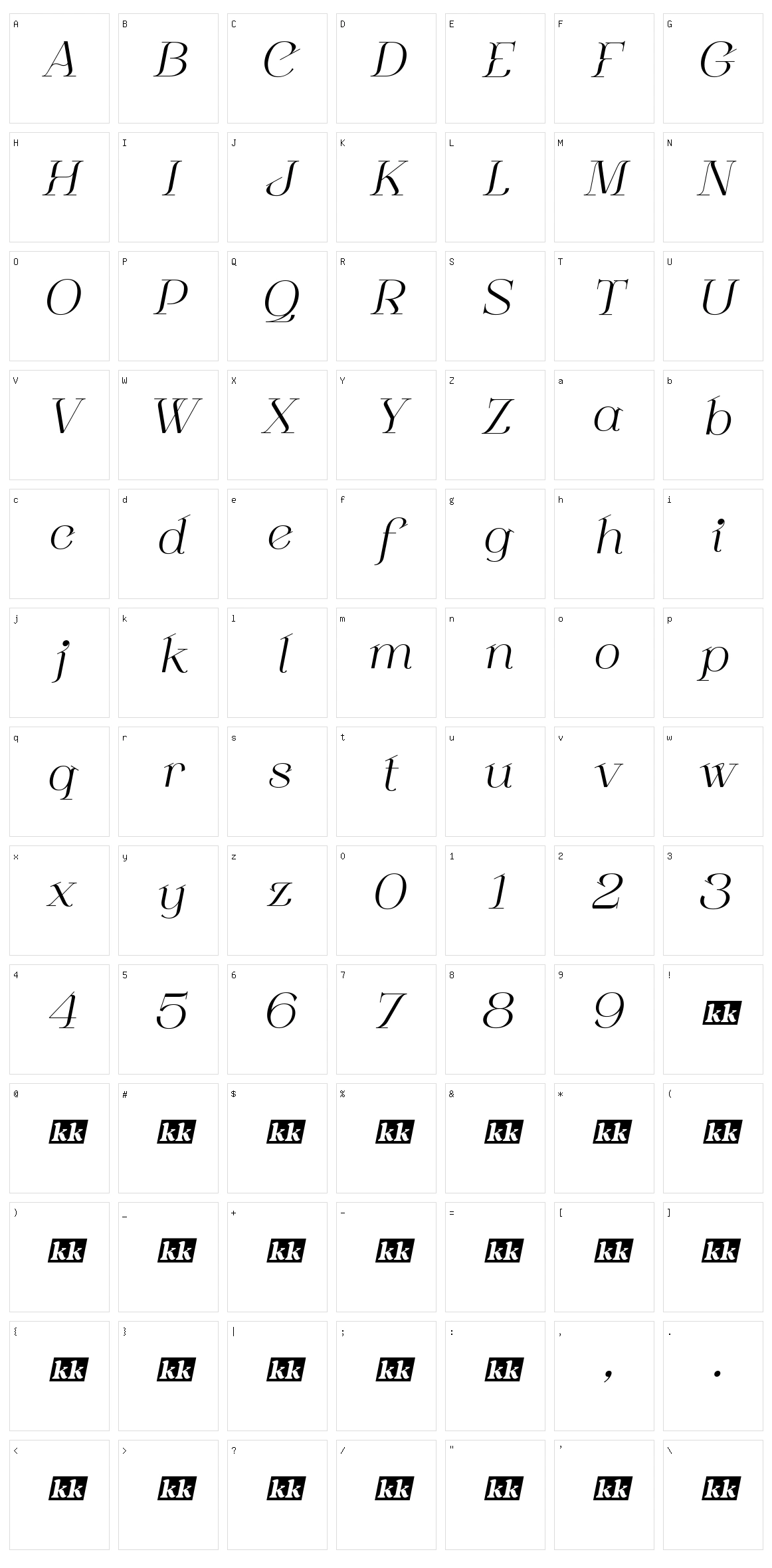 Sebian Character Set