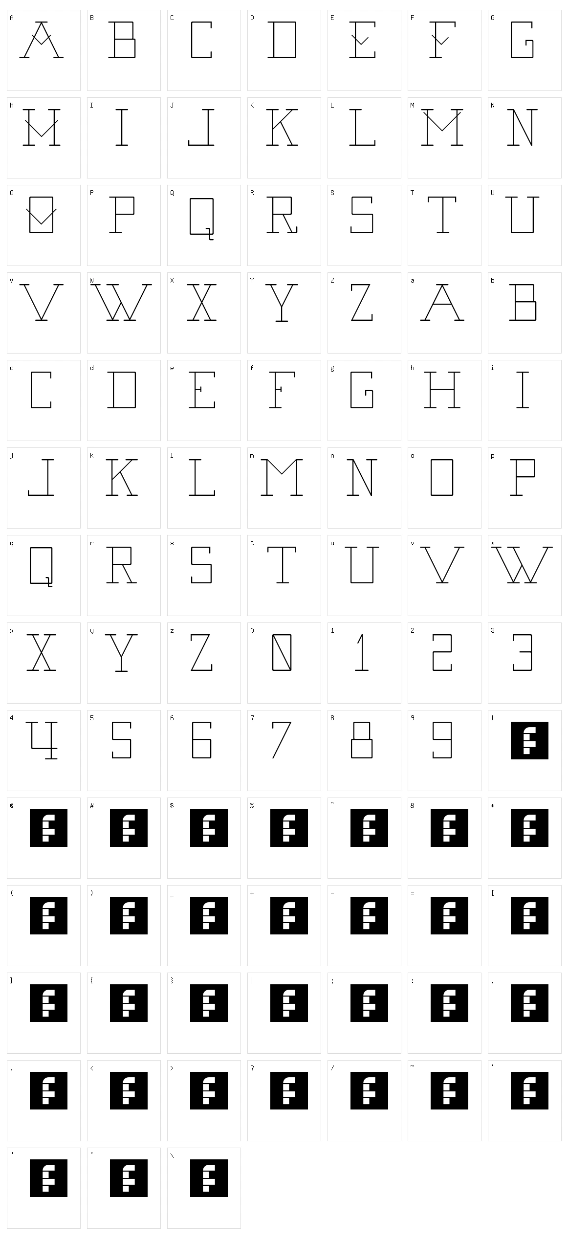 Second Base Line Character Set