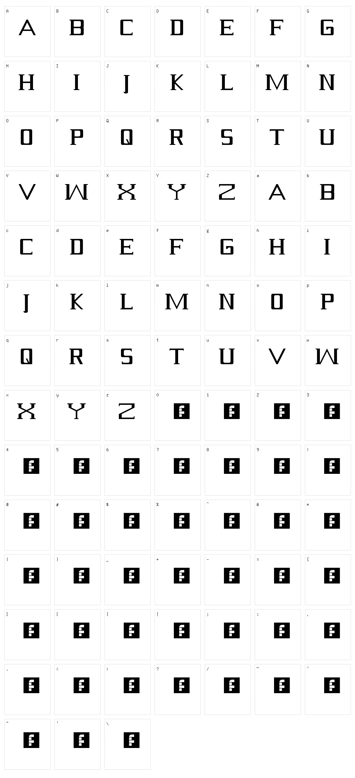 Serif? Character Set