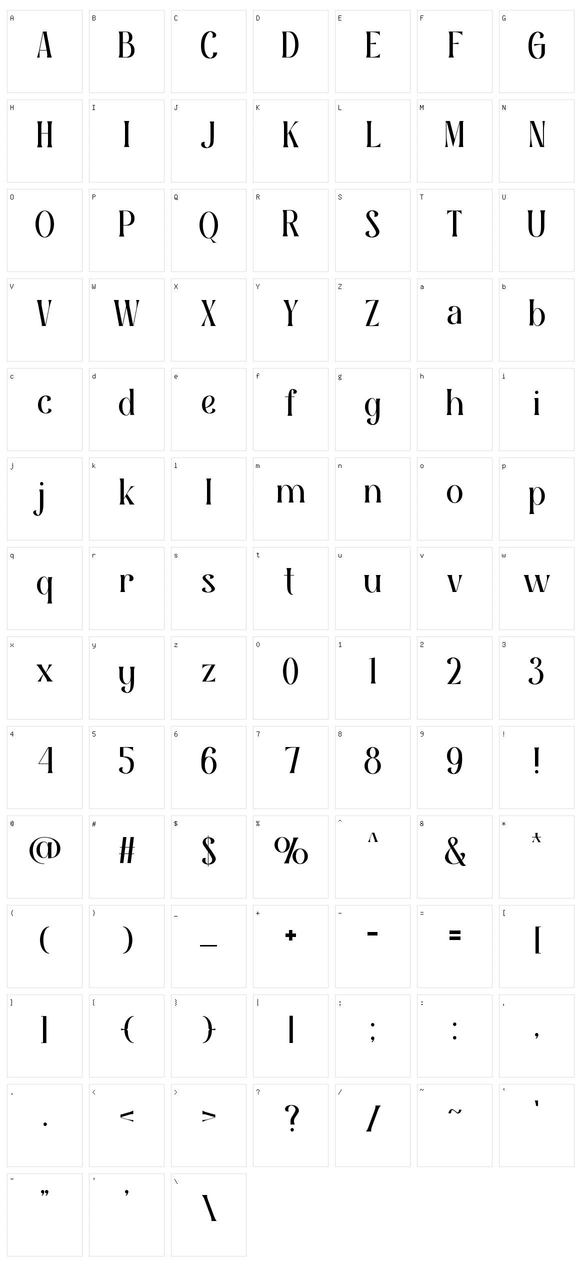 Shalma Character Set