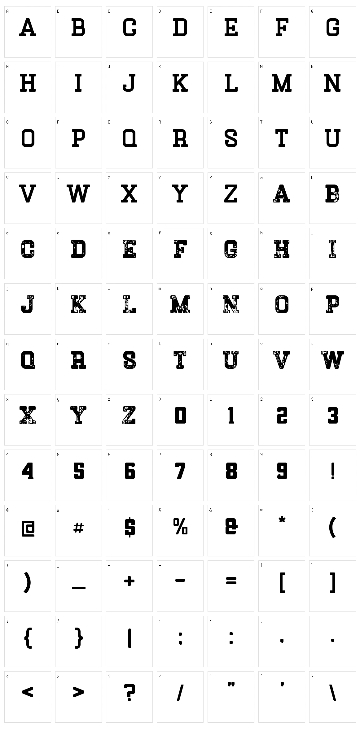 Slab Soldier Character Set