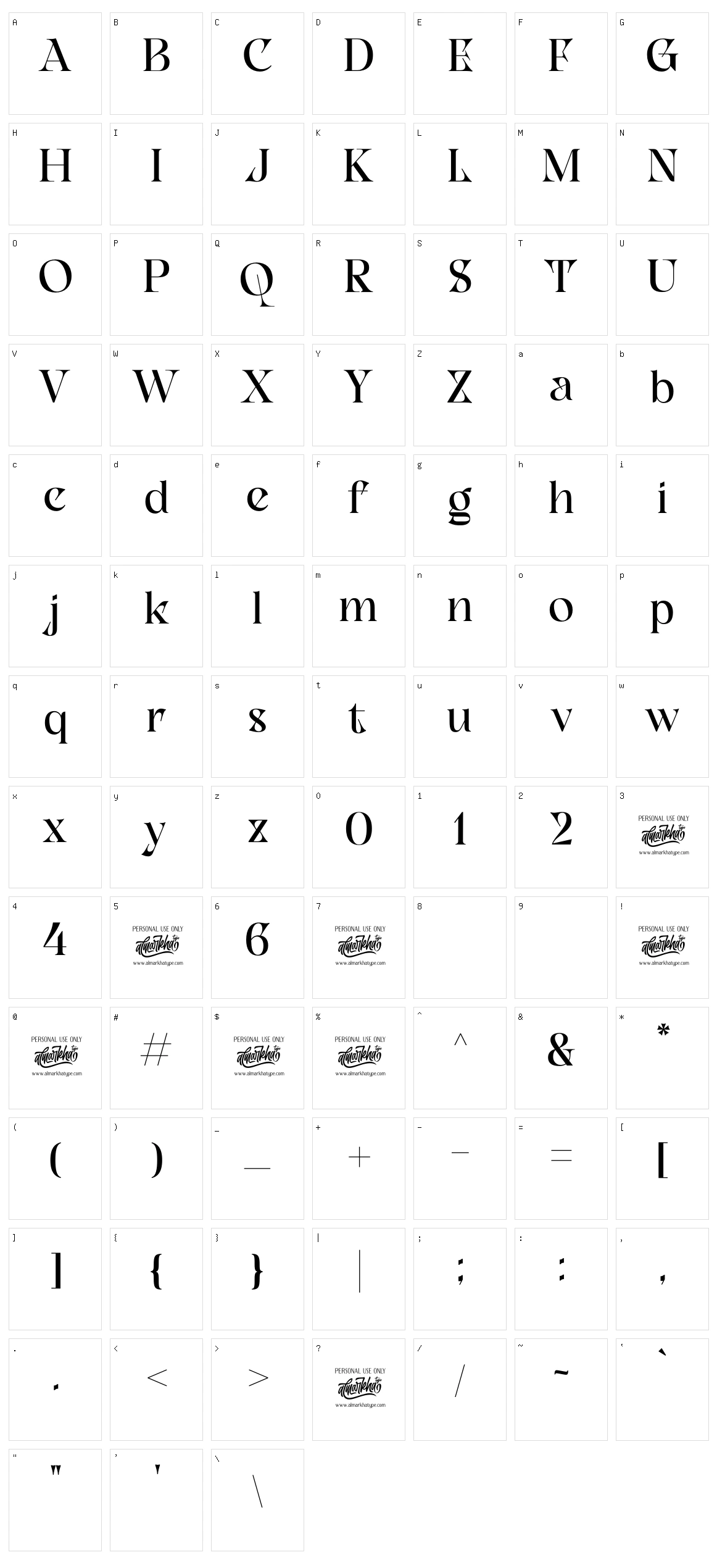 Slagless Character Set