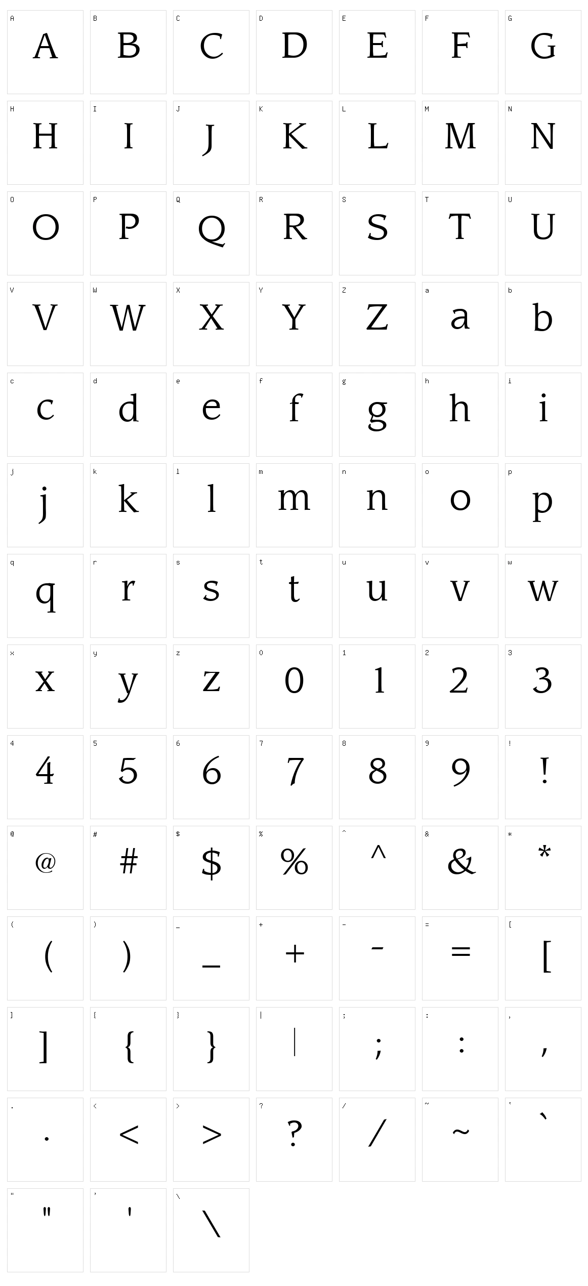 Sling Character Set