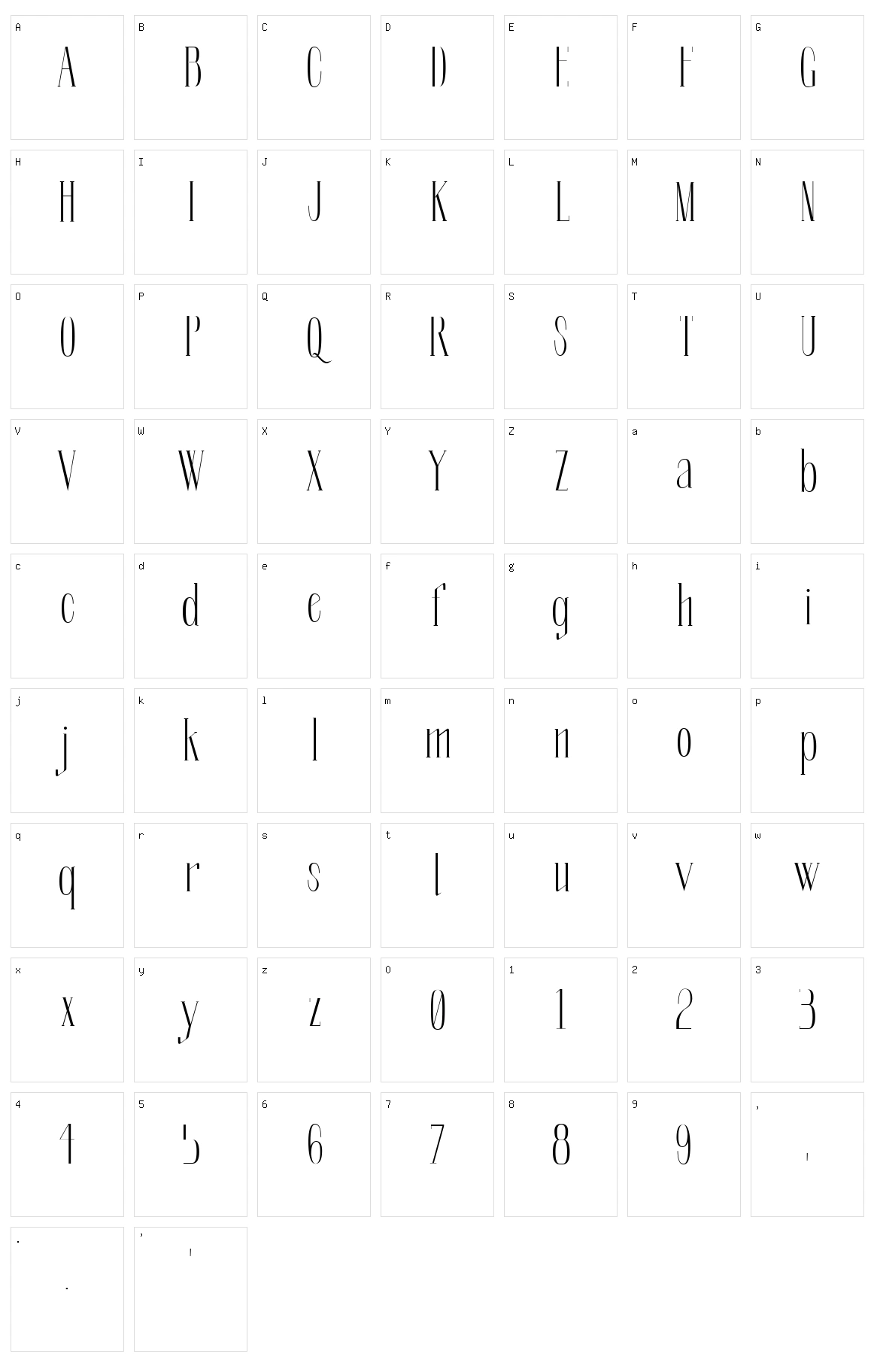 Soberba Serif Character Set