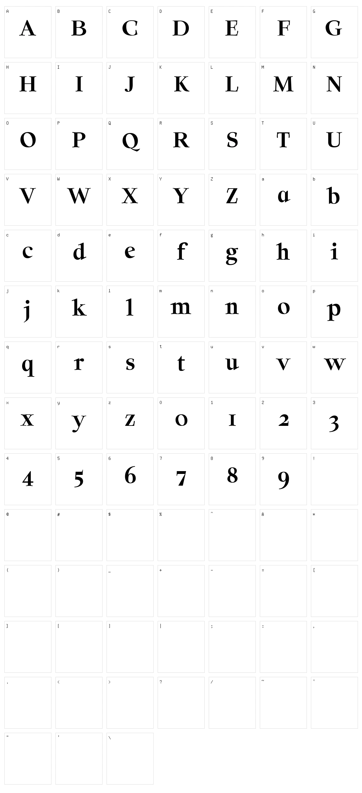 Solomon Character Set