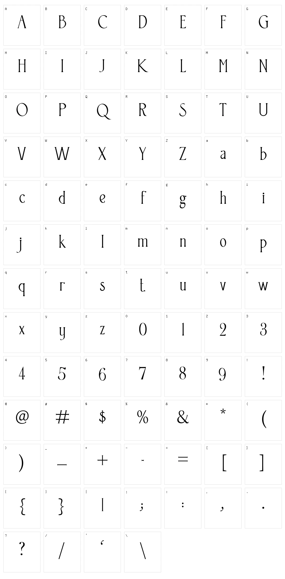 Somnium Amor Character Set