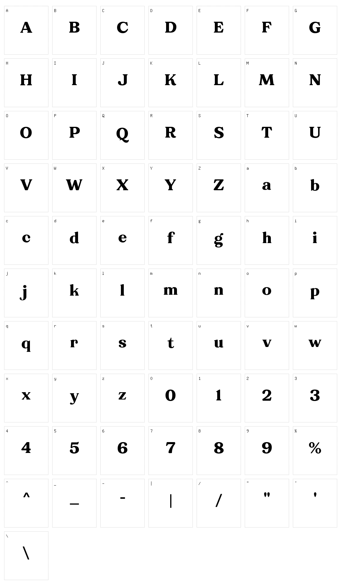 Stropica Character Set