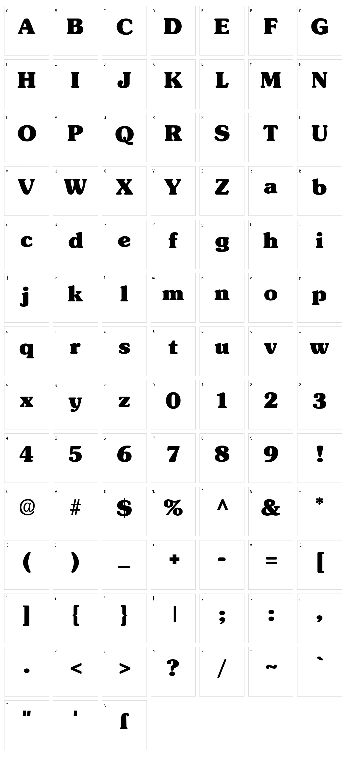 Subway Character Set