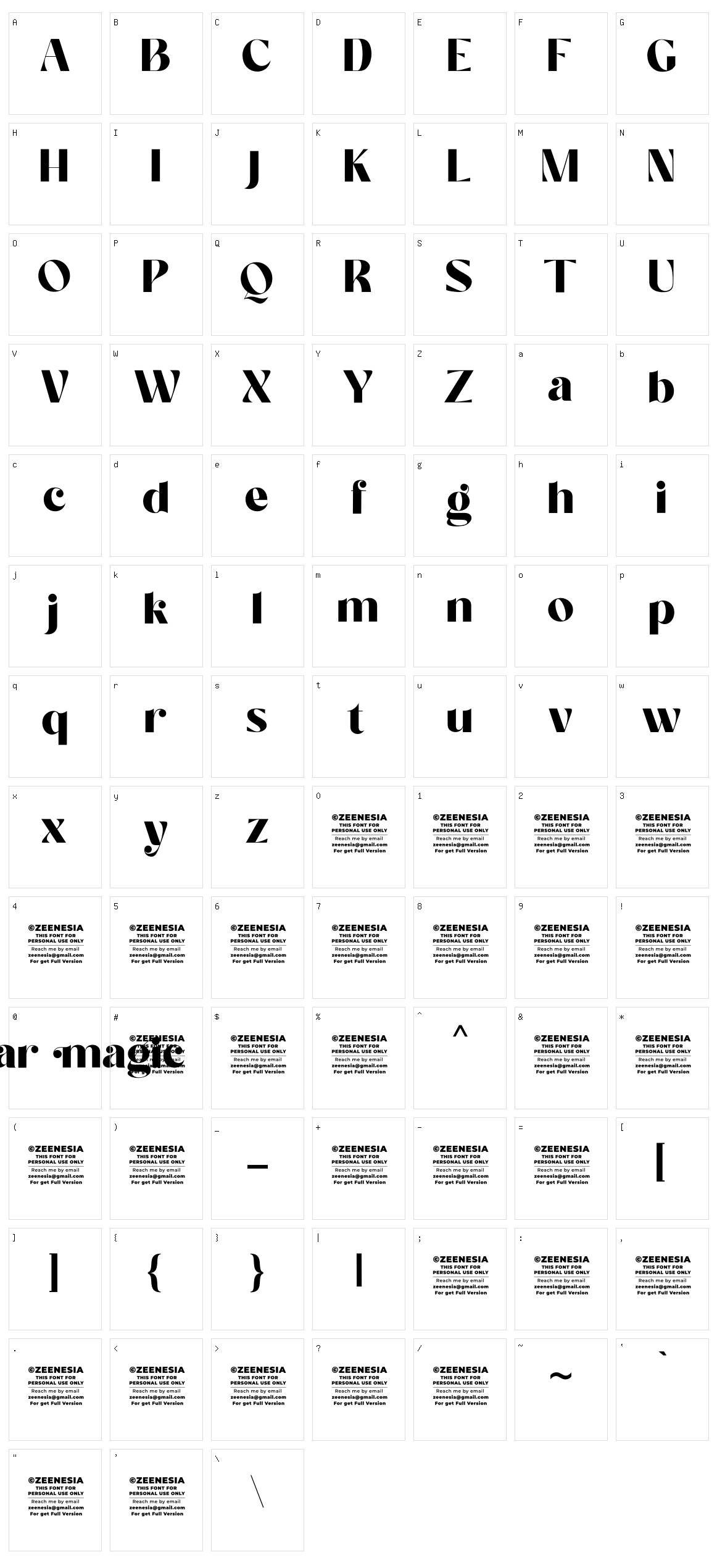 Sugar Magic Character Set