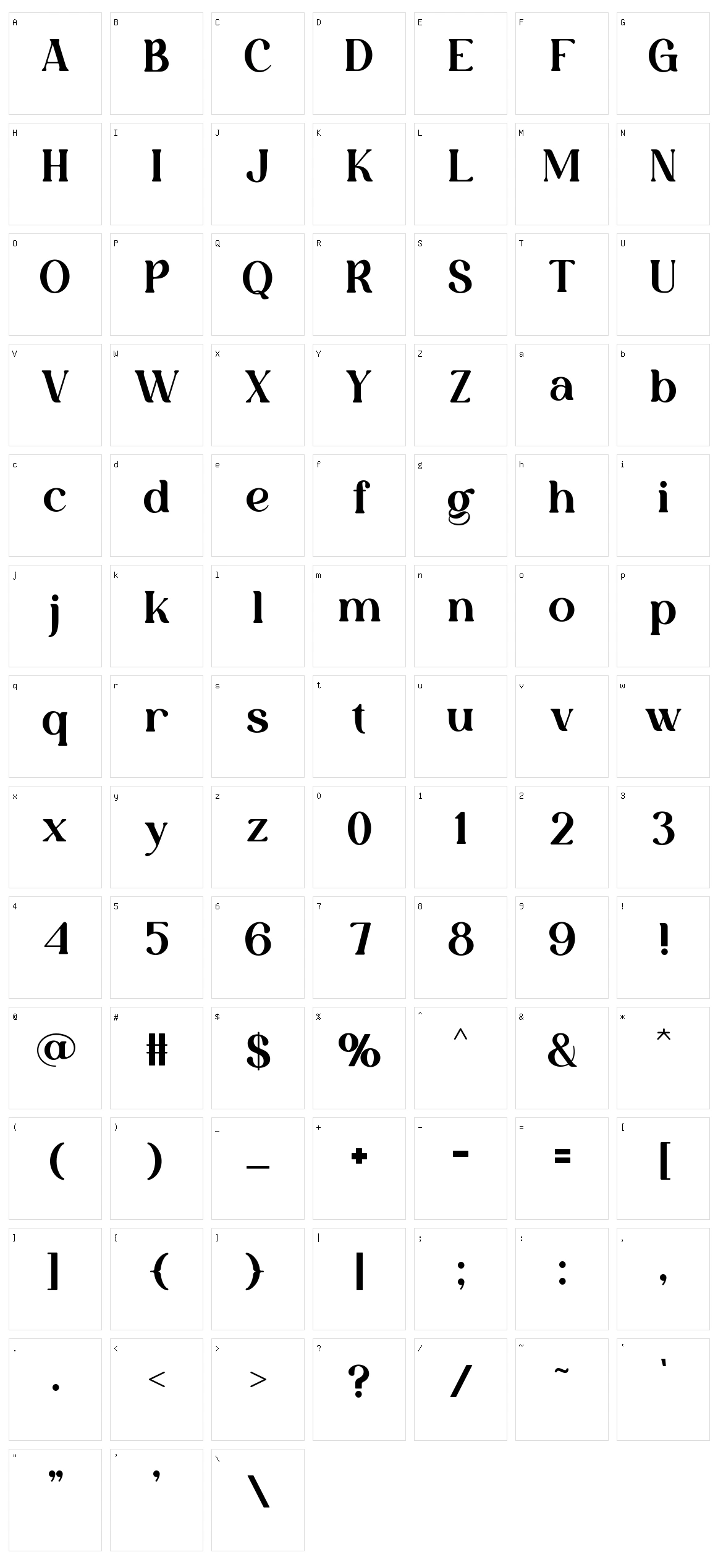 Suwargi Character Set