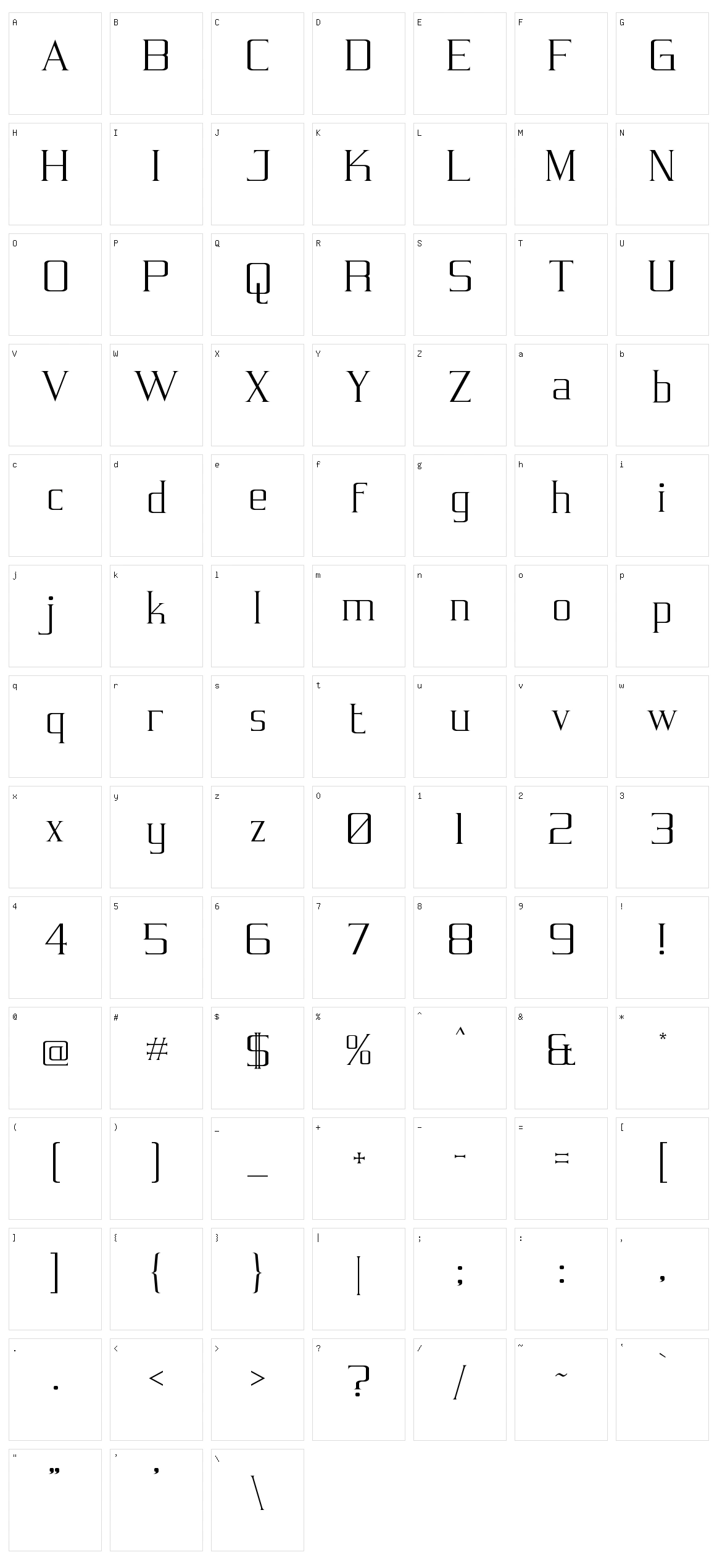 Symmetre Character Set