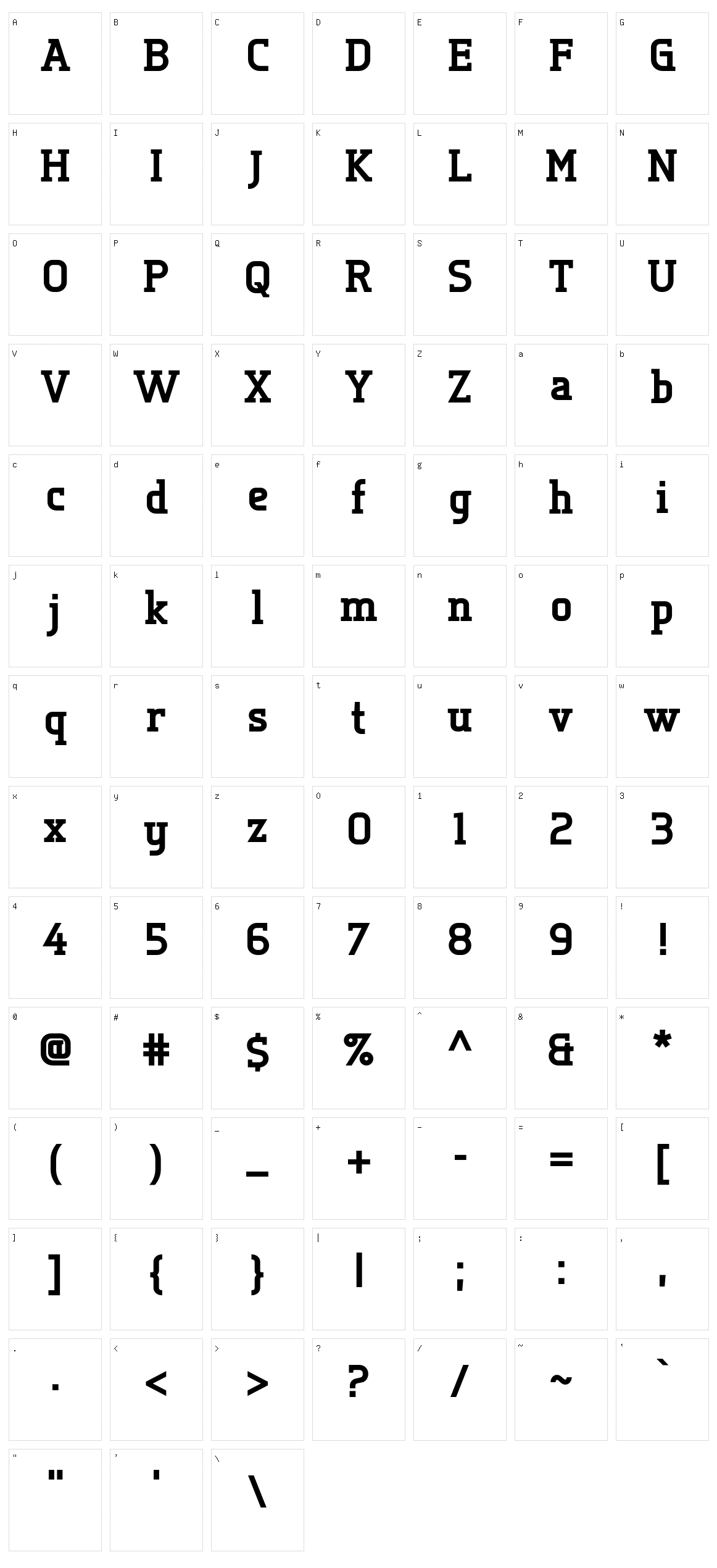 Tertre Character Set