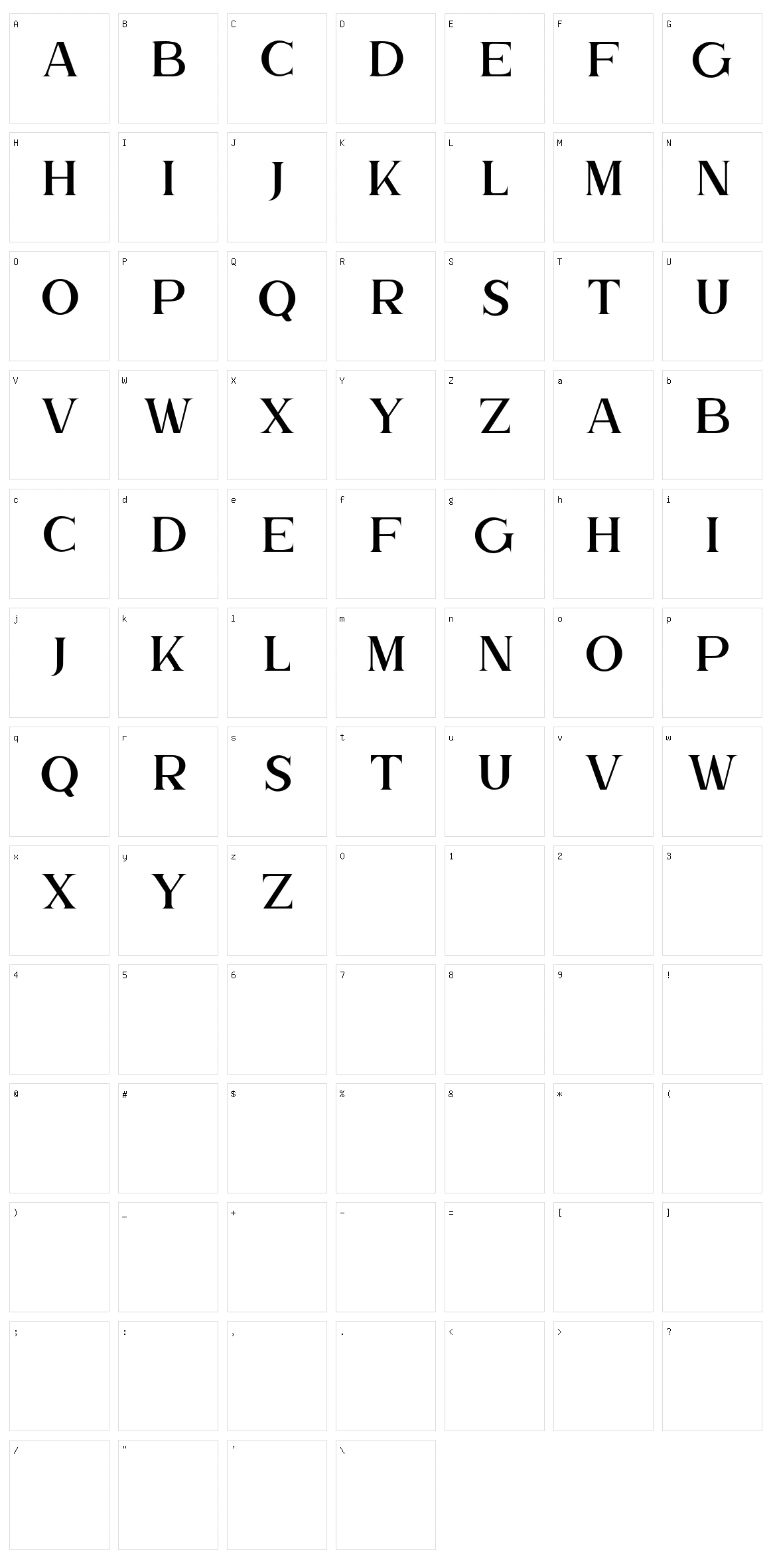 The Brittany Serif Character Set