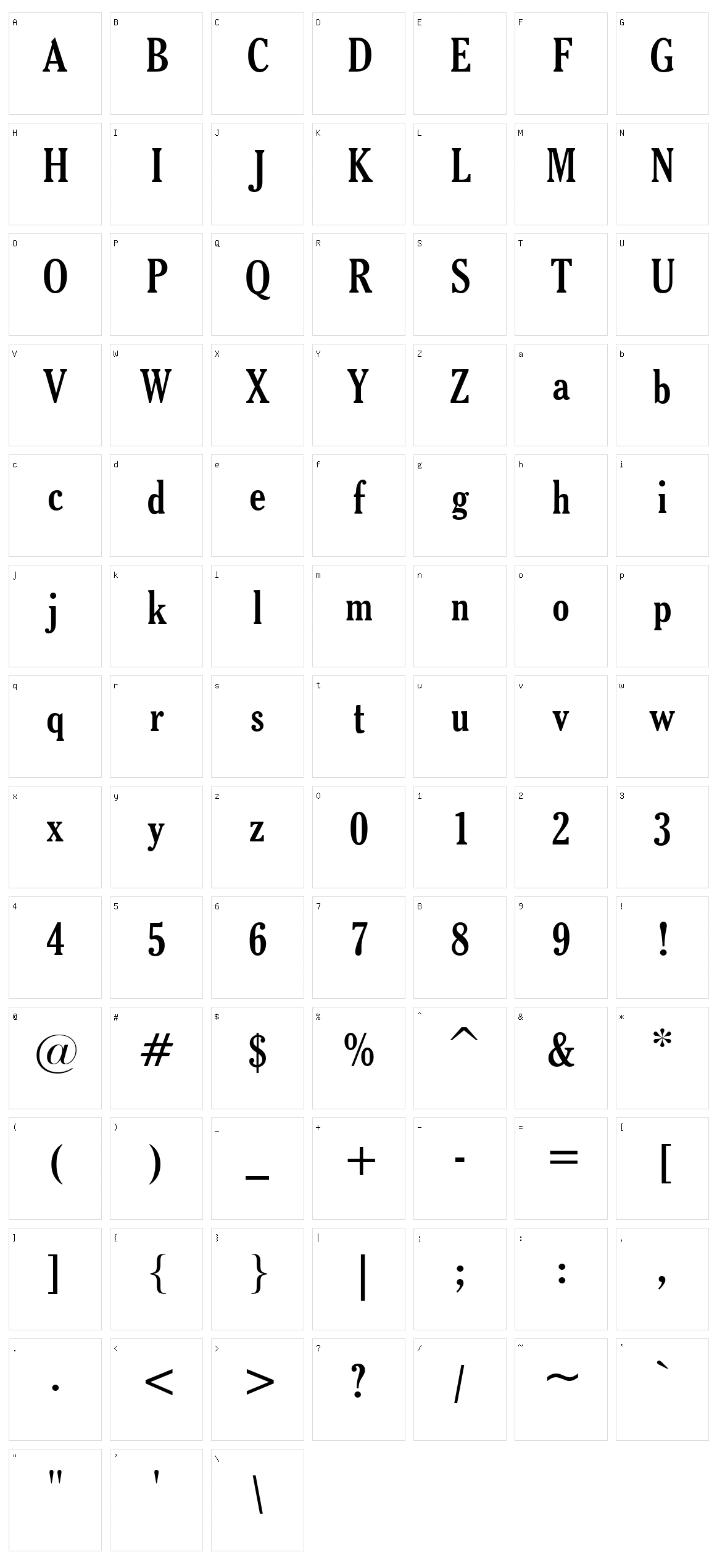 Thyssen J Character Set