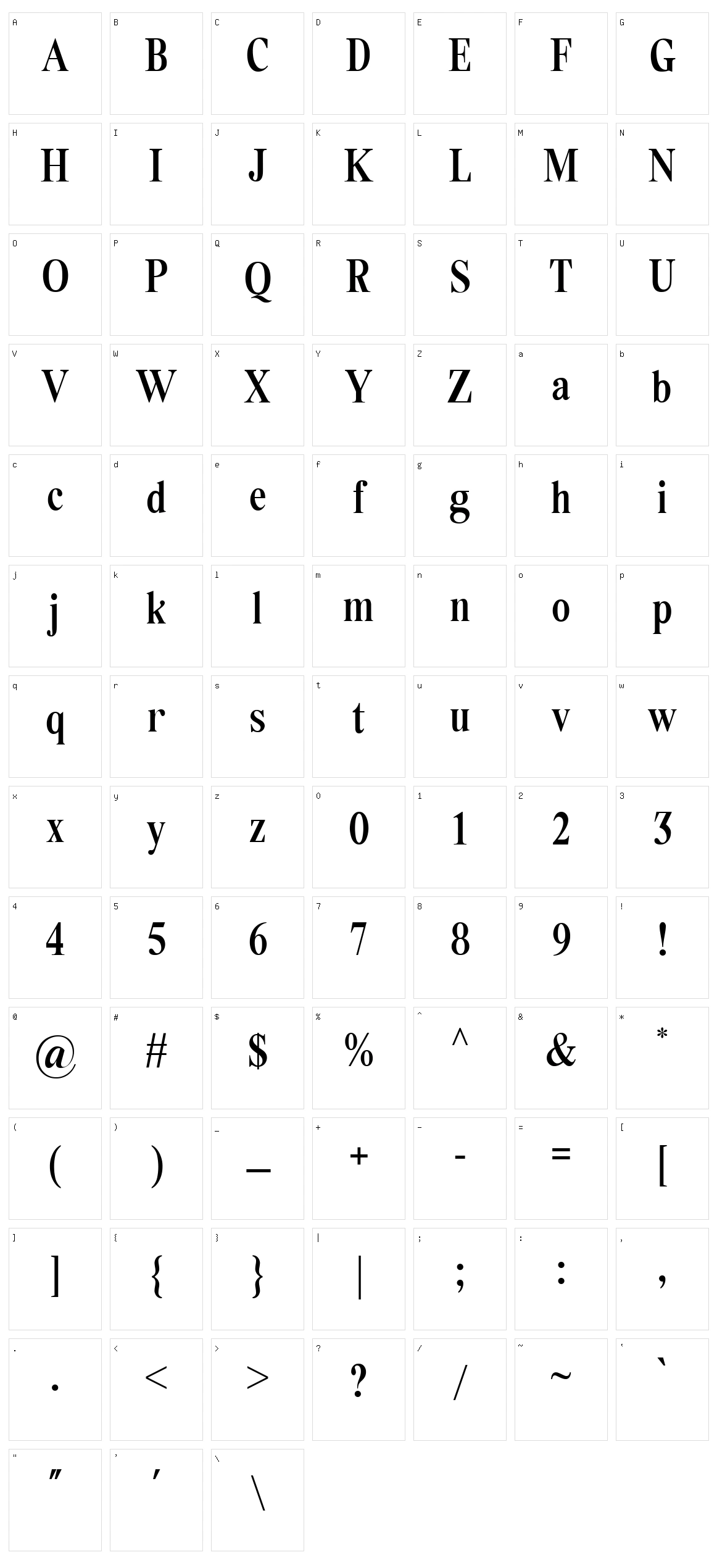Tiffany Laurence Character Set