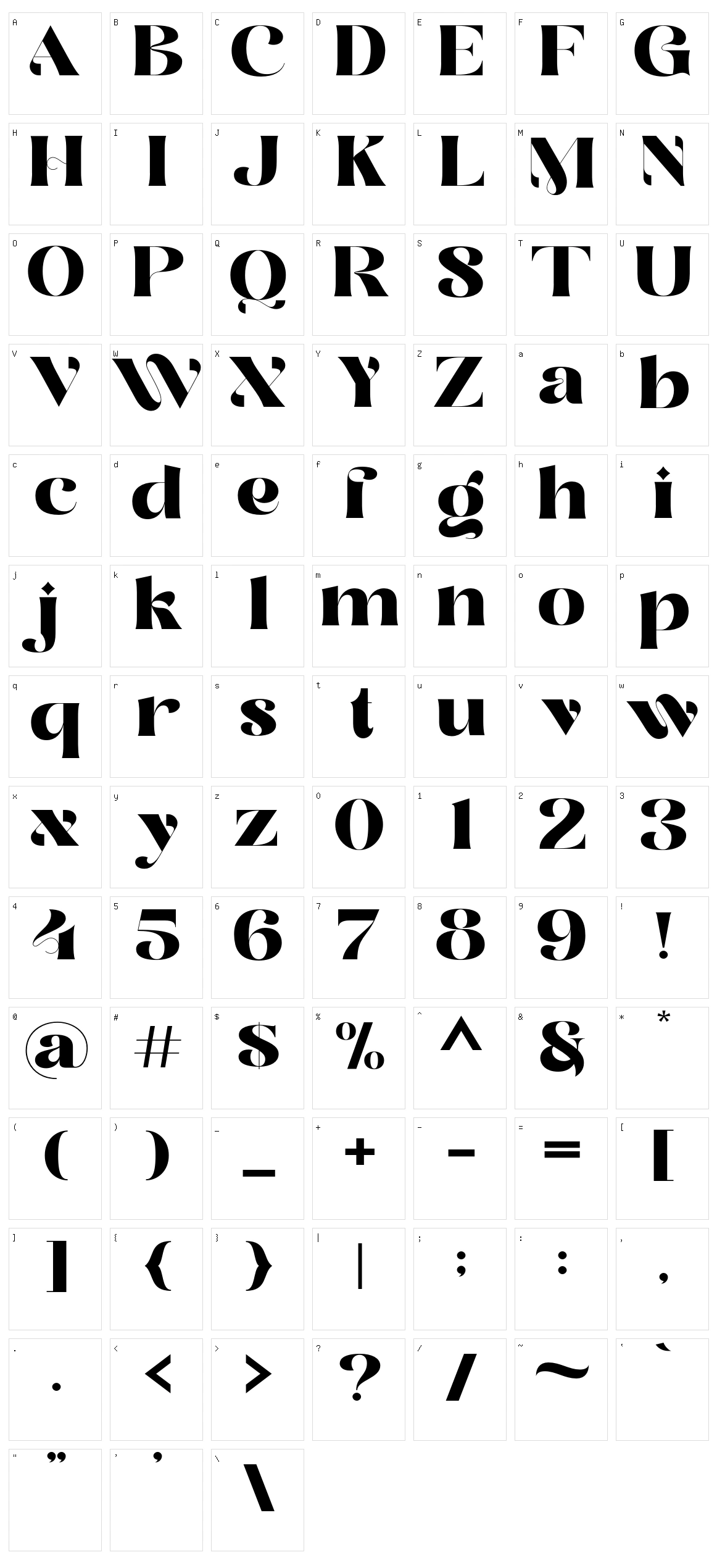 Trophy Character Set