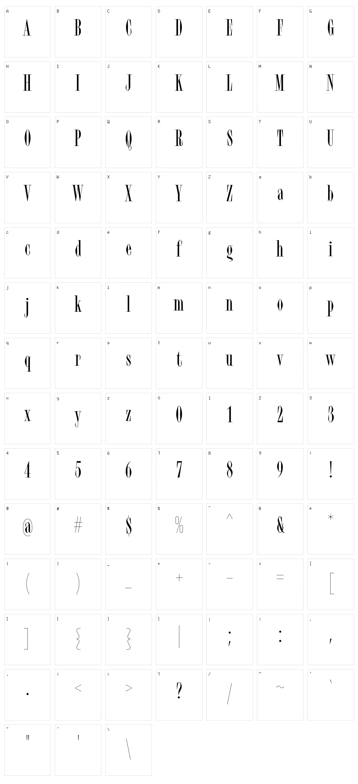 TT Espina Character Set