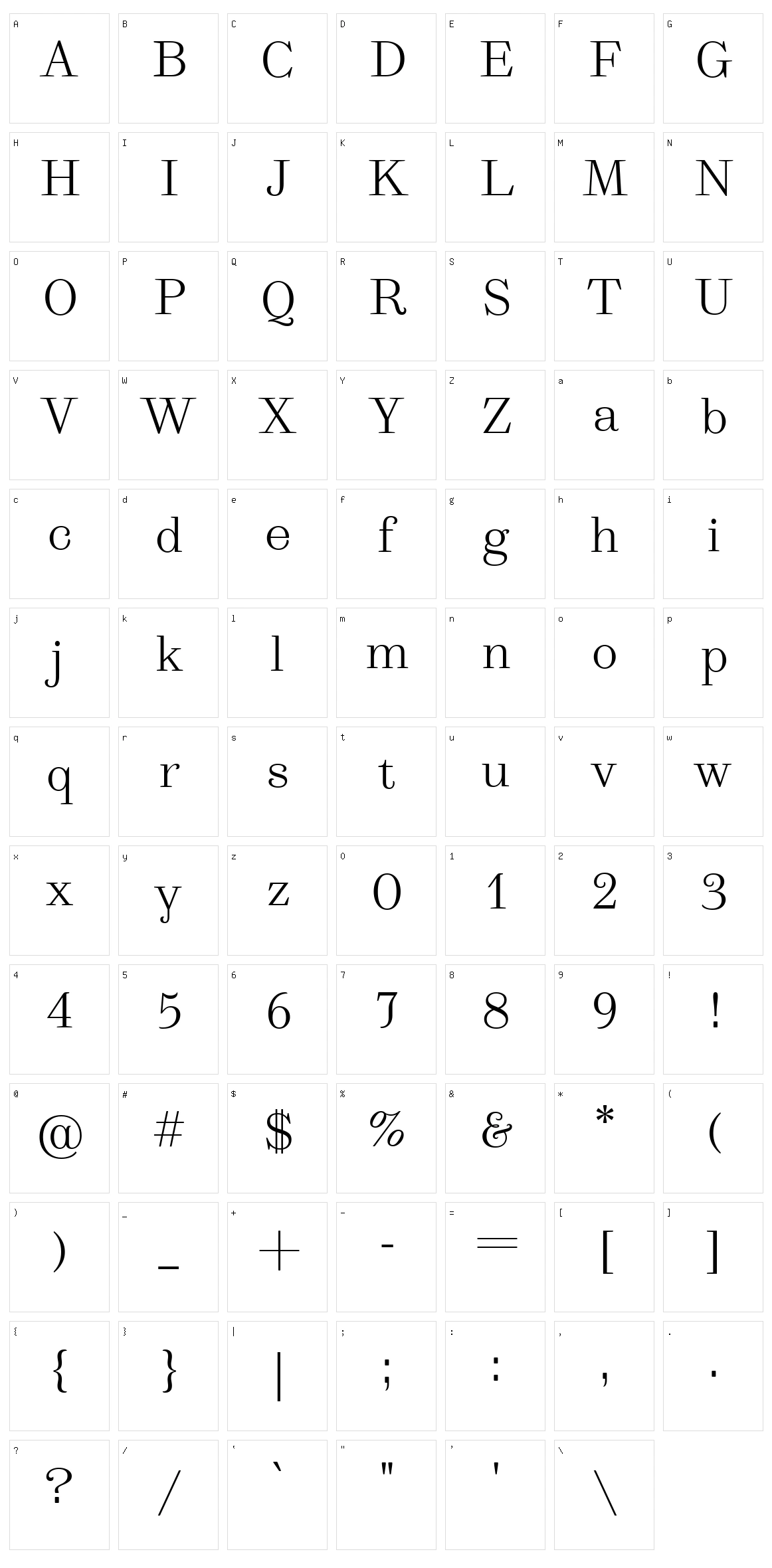 TT Marxiana Elzevir Character Set