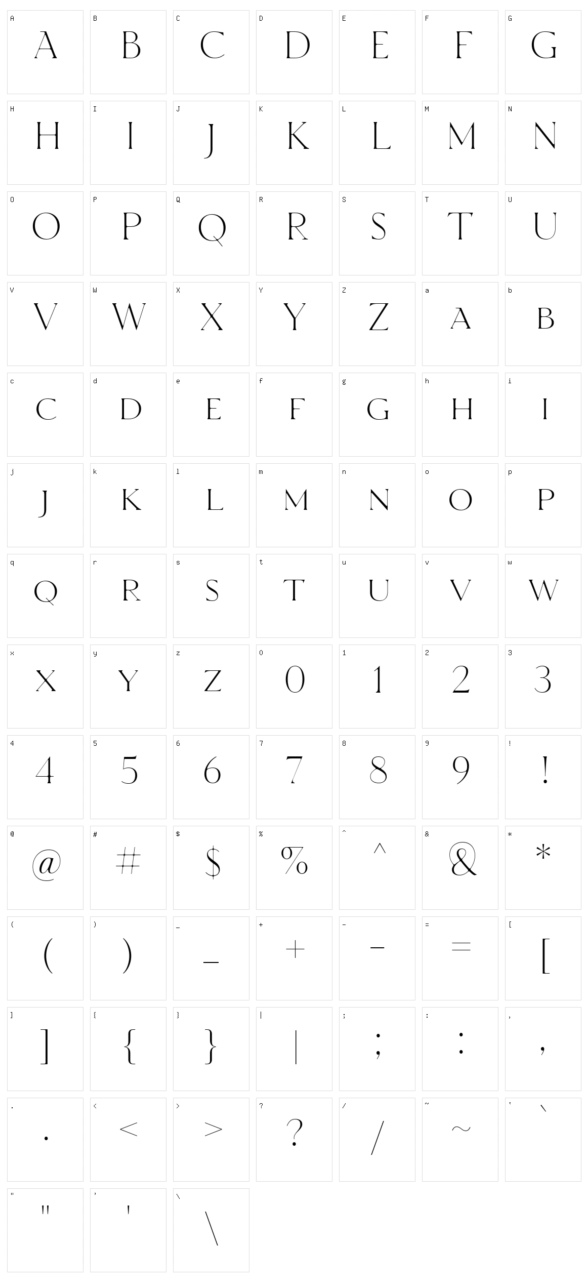 TT Ricordi Nobili Character Set