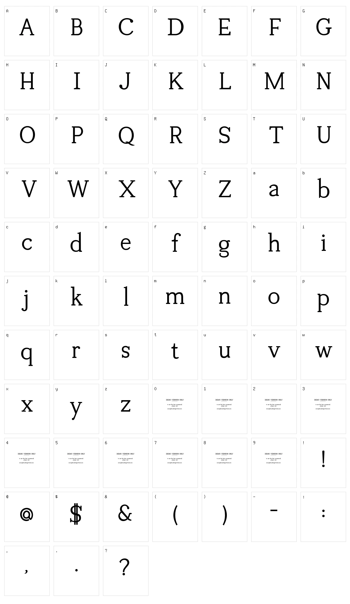 Tugano Character Set