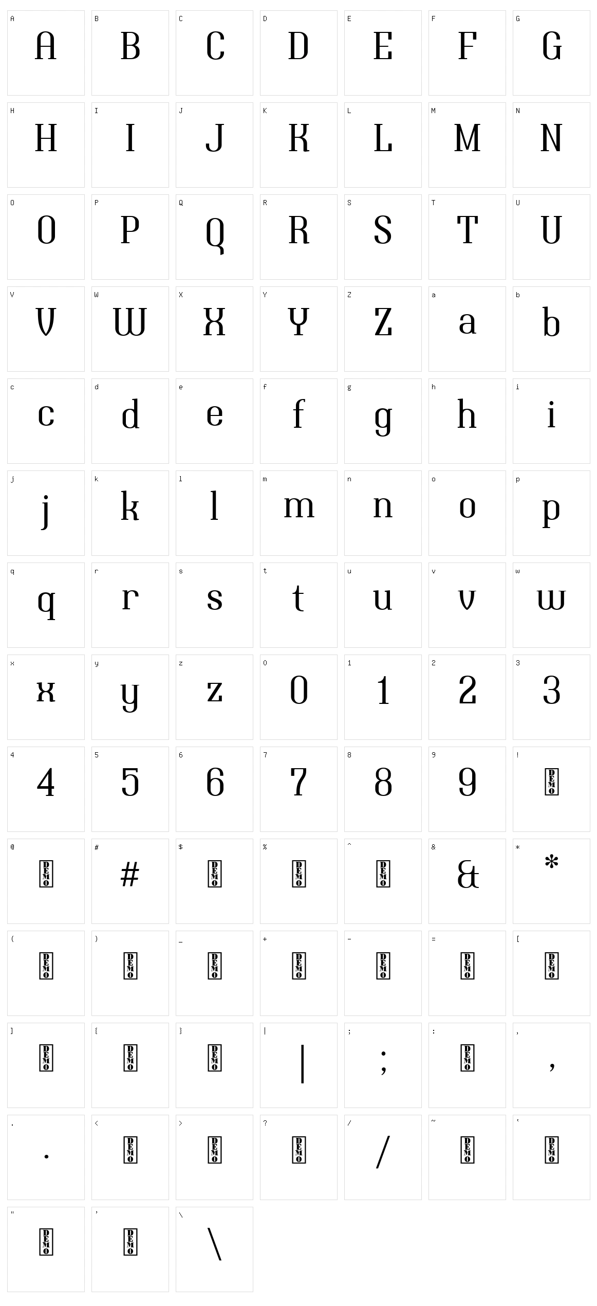 Uranos Character Set