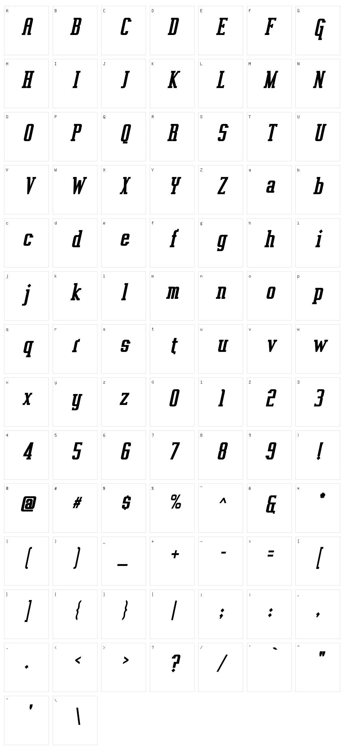 Vahika Character Set