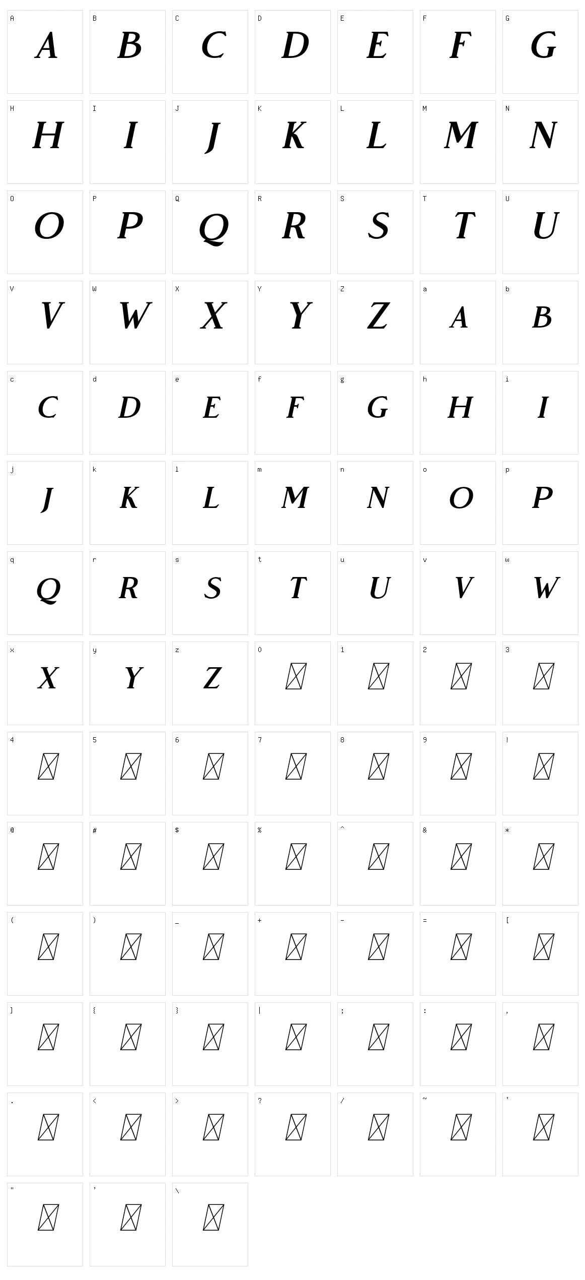 Vendeur Character Set