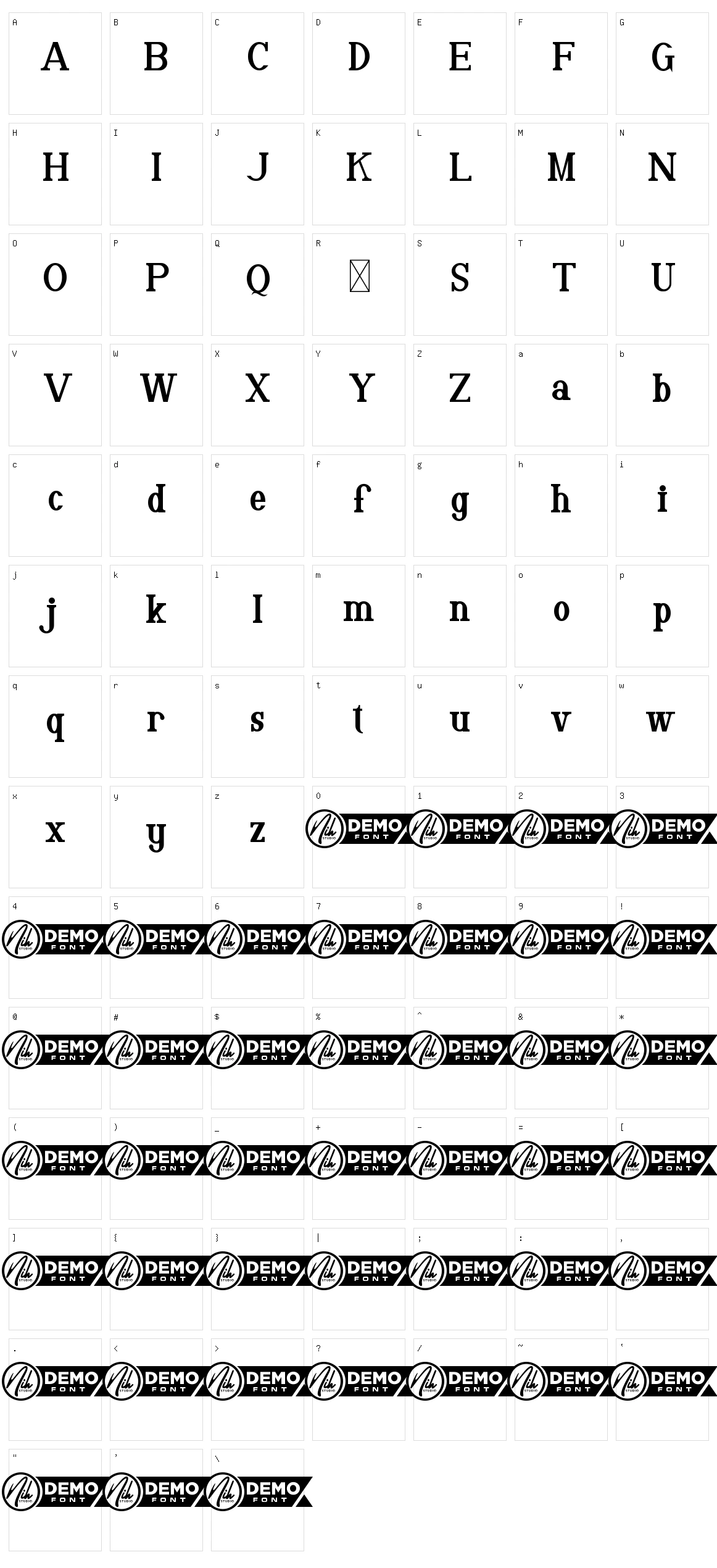 Vergas Character Set