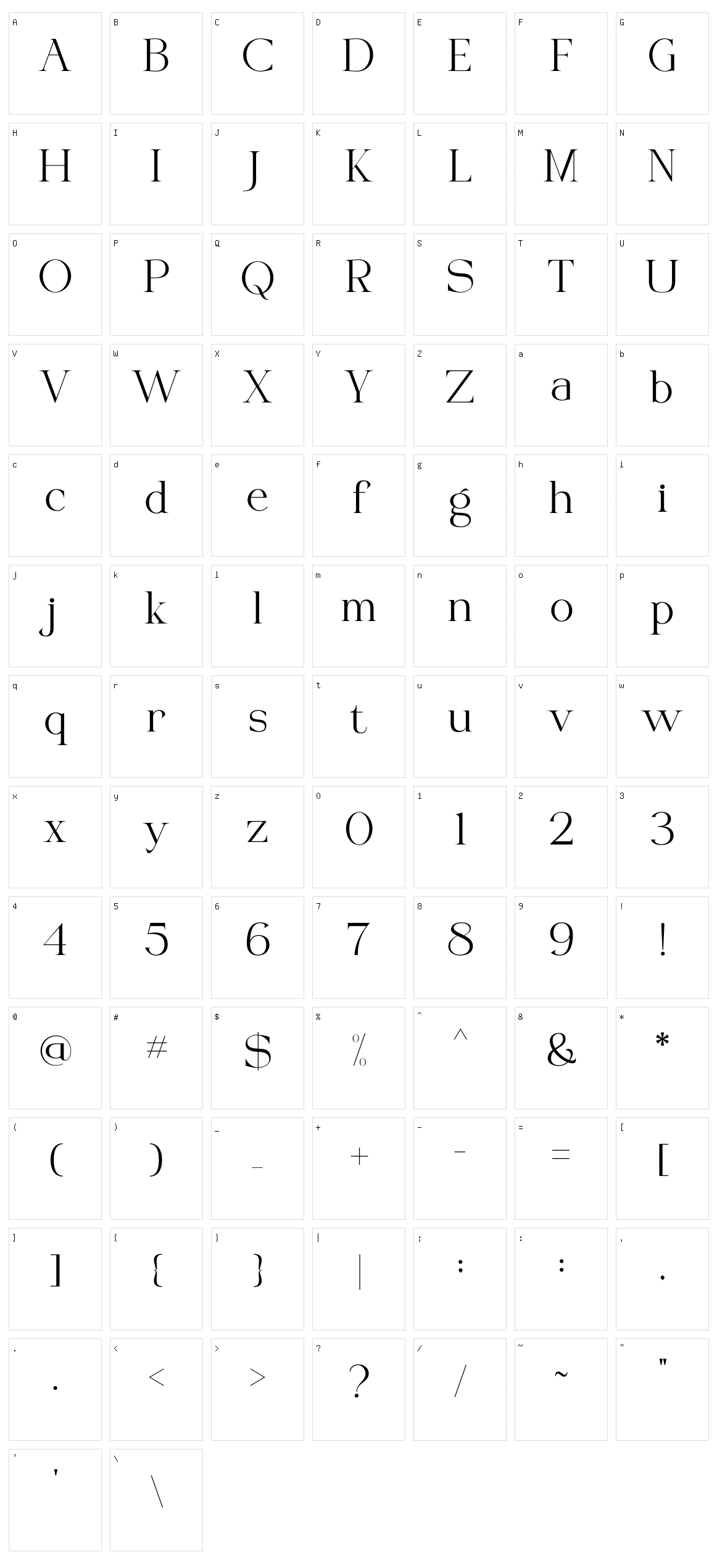 Viberate Character Set