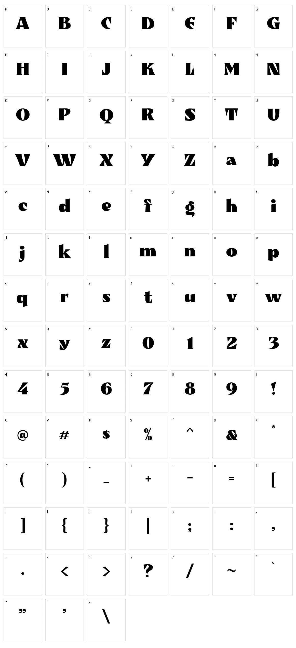 Vilgorda Character Set