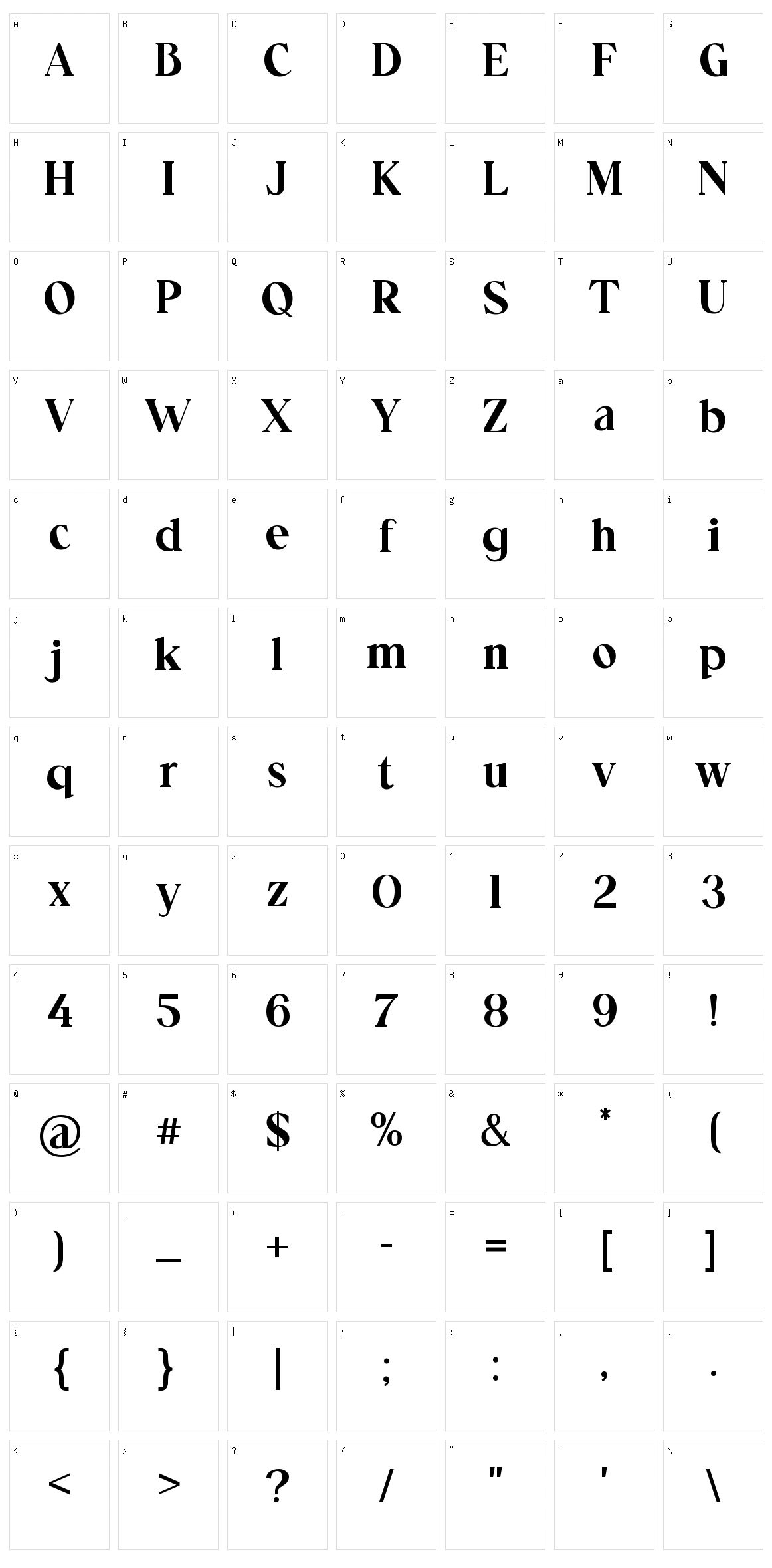 Vinka Duscha Character Set