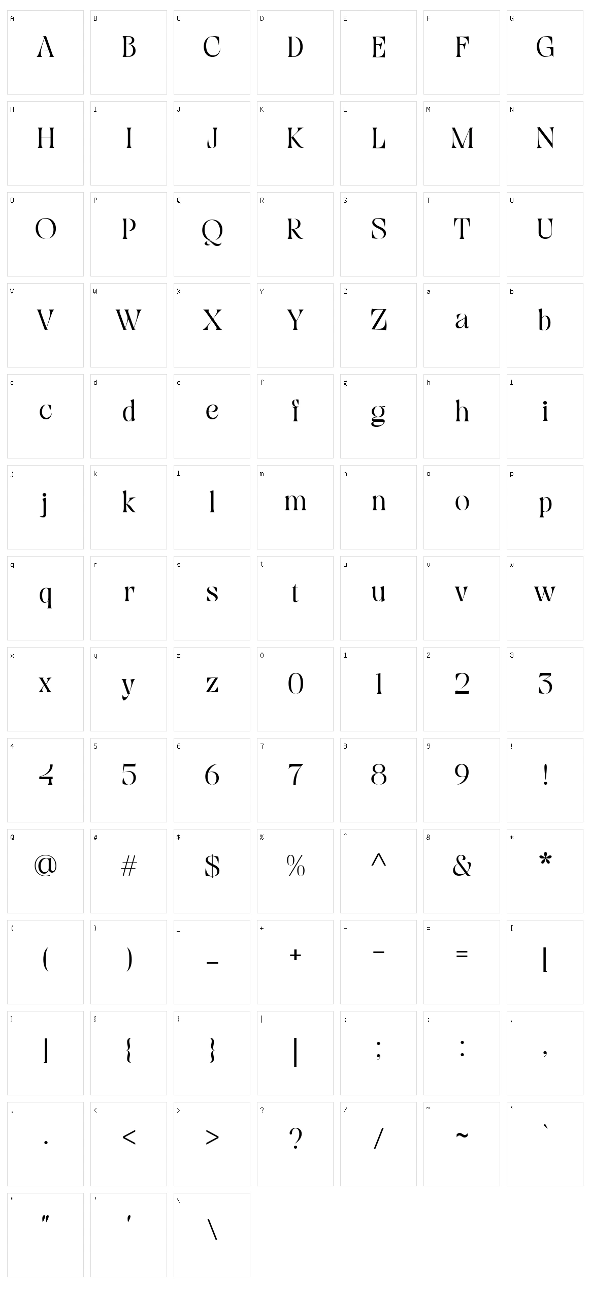 Viory Character Set