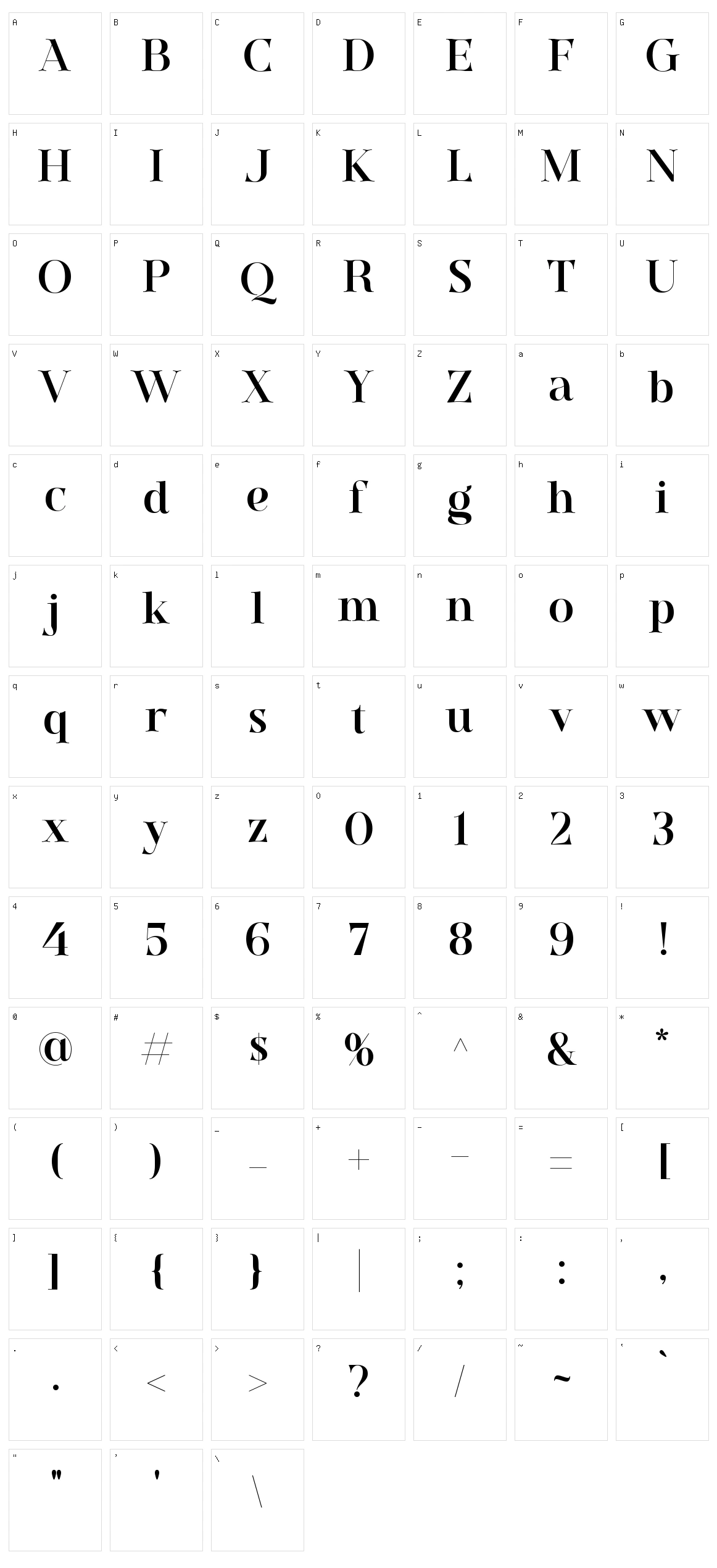 Voguella Character Set