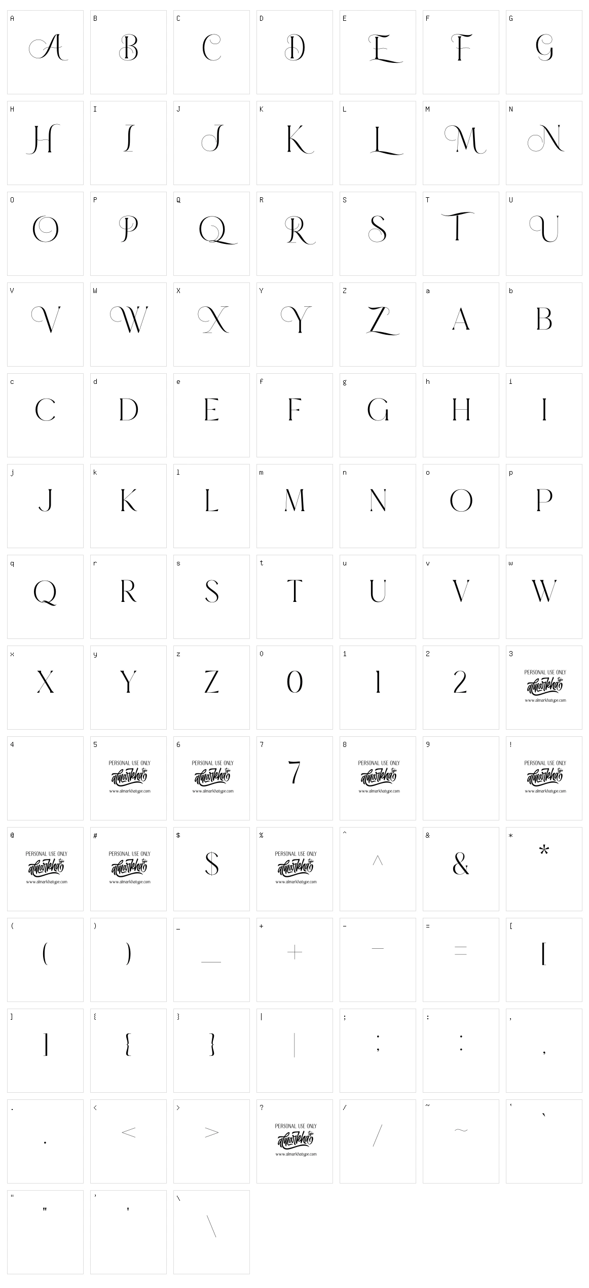 Walterosse Character Set