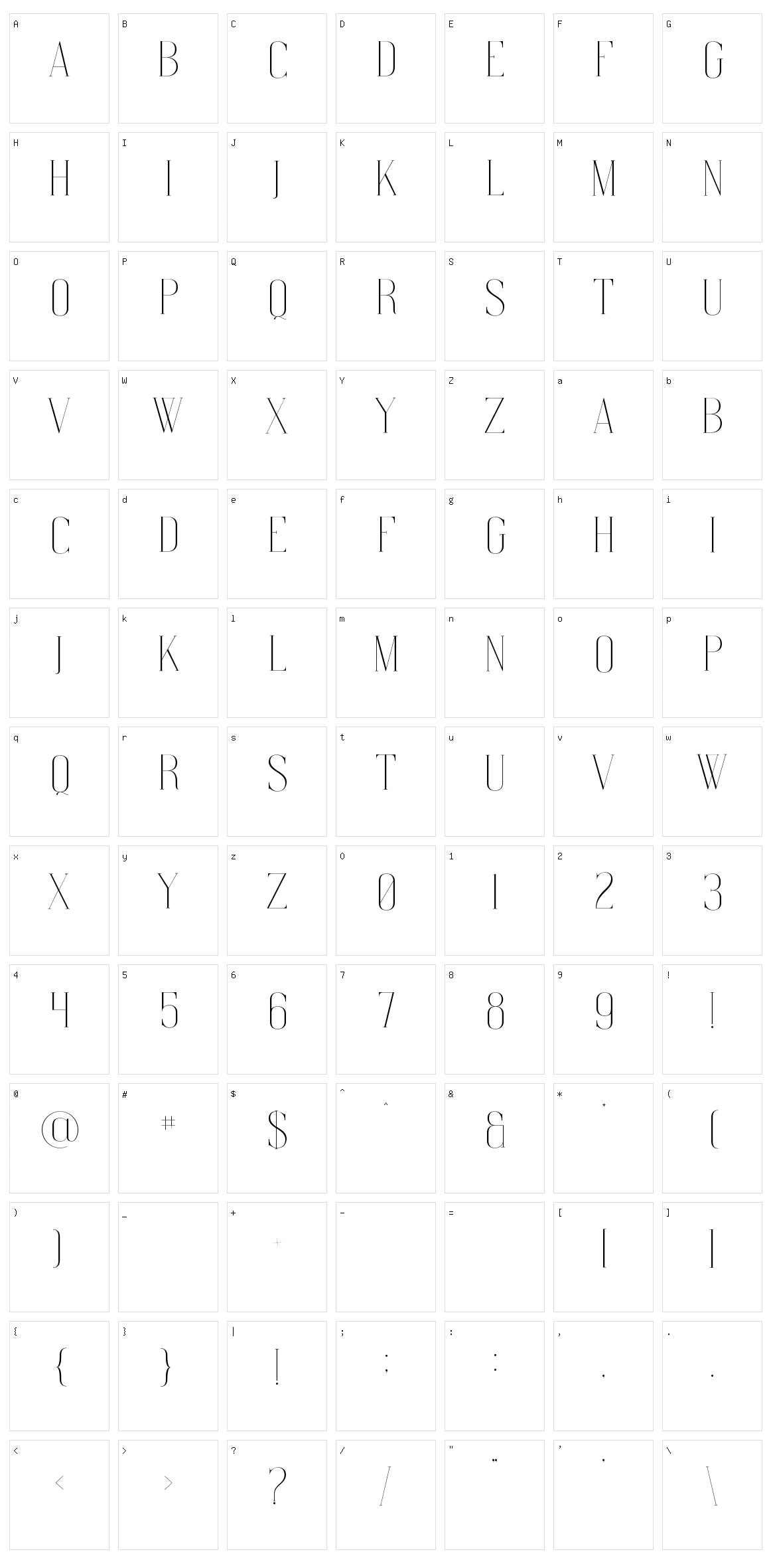 Watterlen Character Set