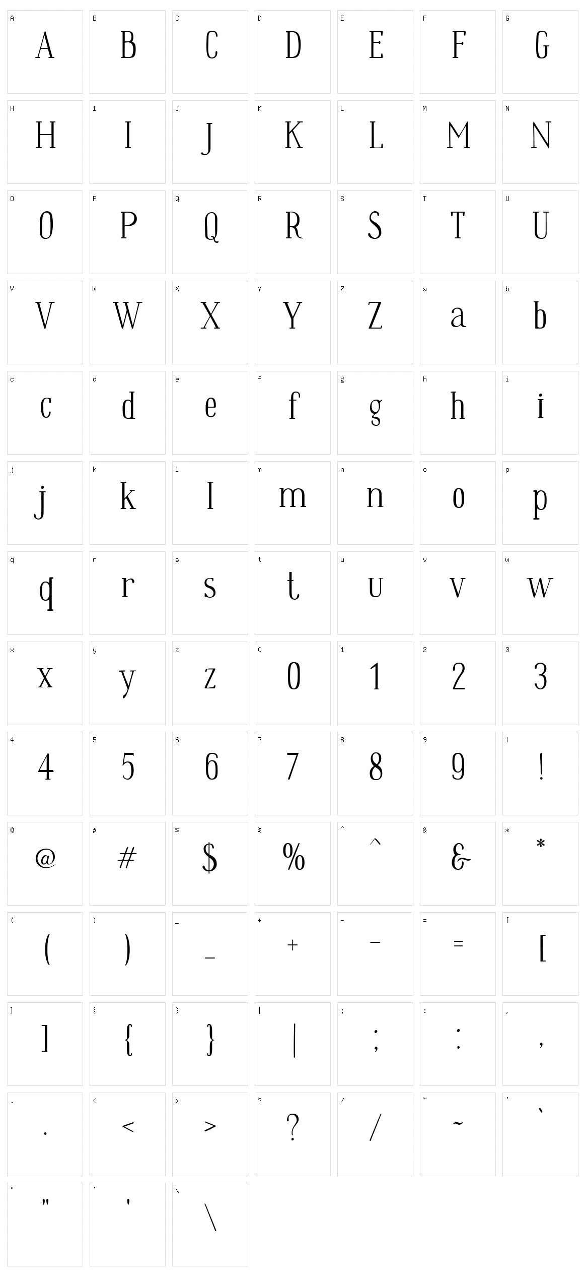 Wes Character Set