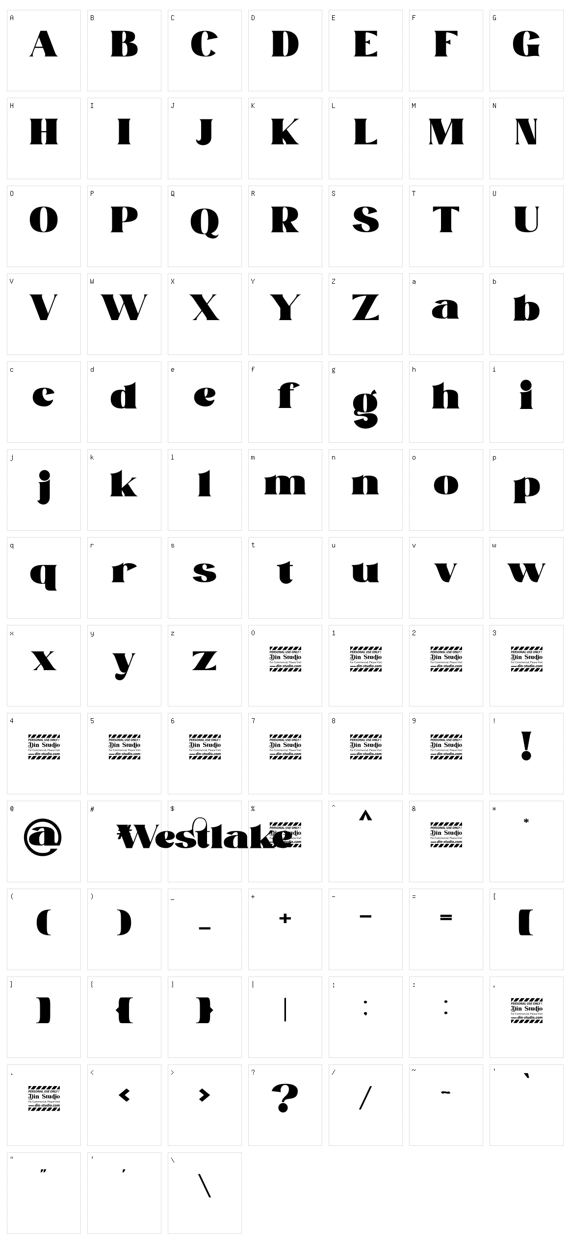 Westlake Character Set
