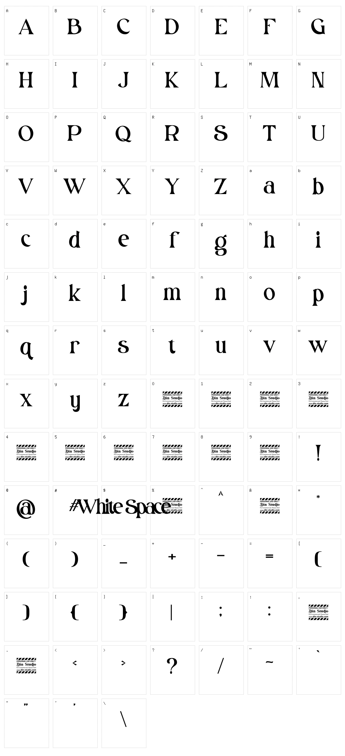 White Space Character Set