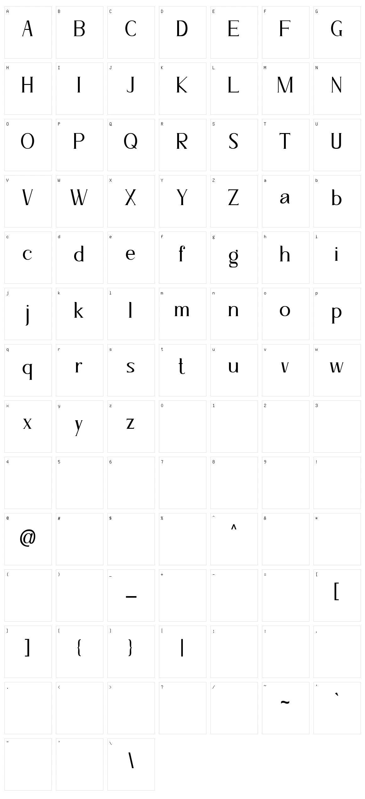 Wile Character Set