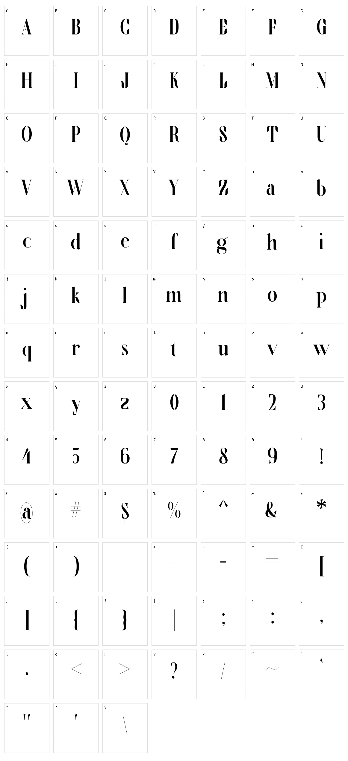 Wingfead Character Set
