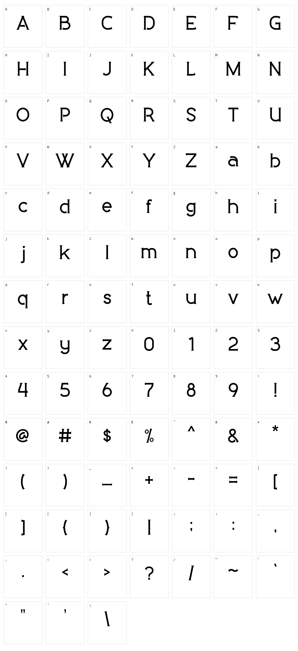 Wishflow Character Set